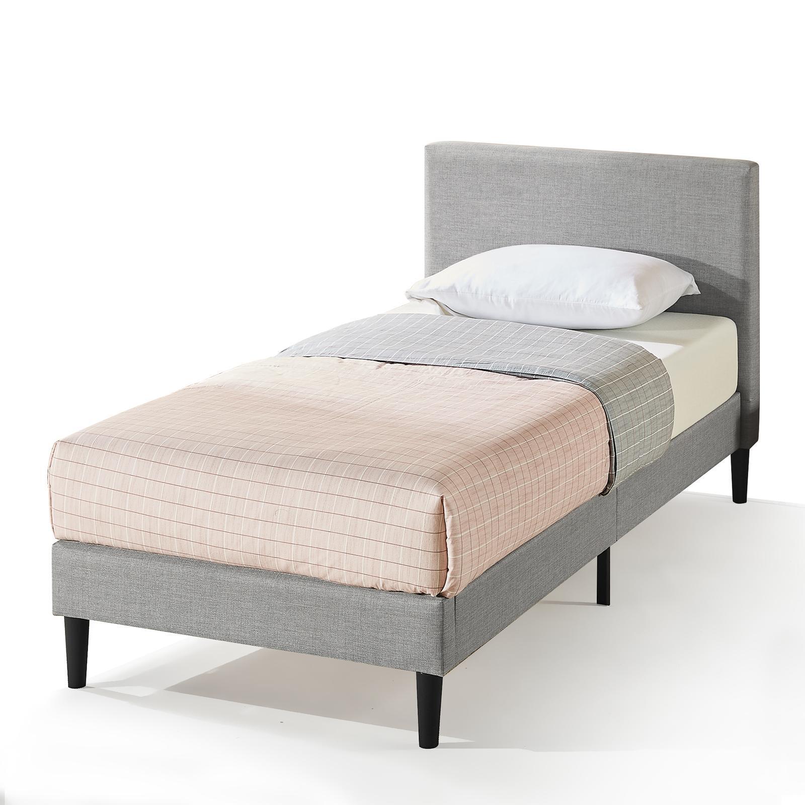 Zinus Bed Frame King Single Size Fabric Bed Light Grey Nelly Bunnings
