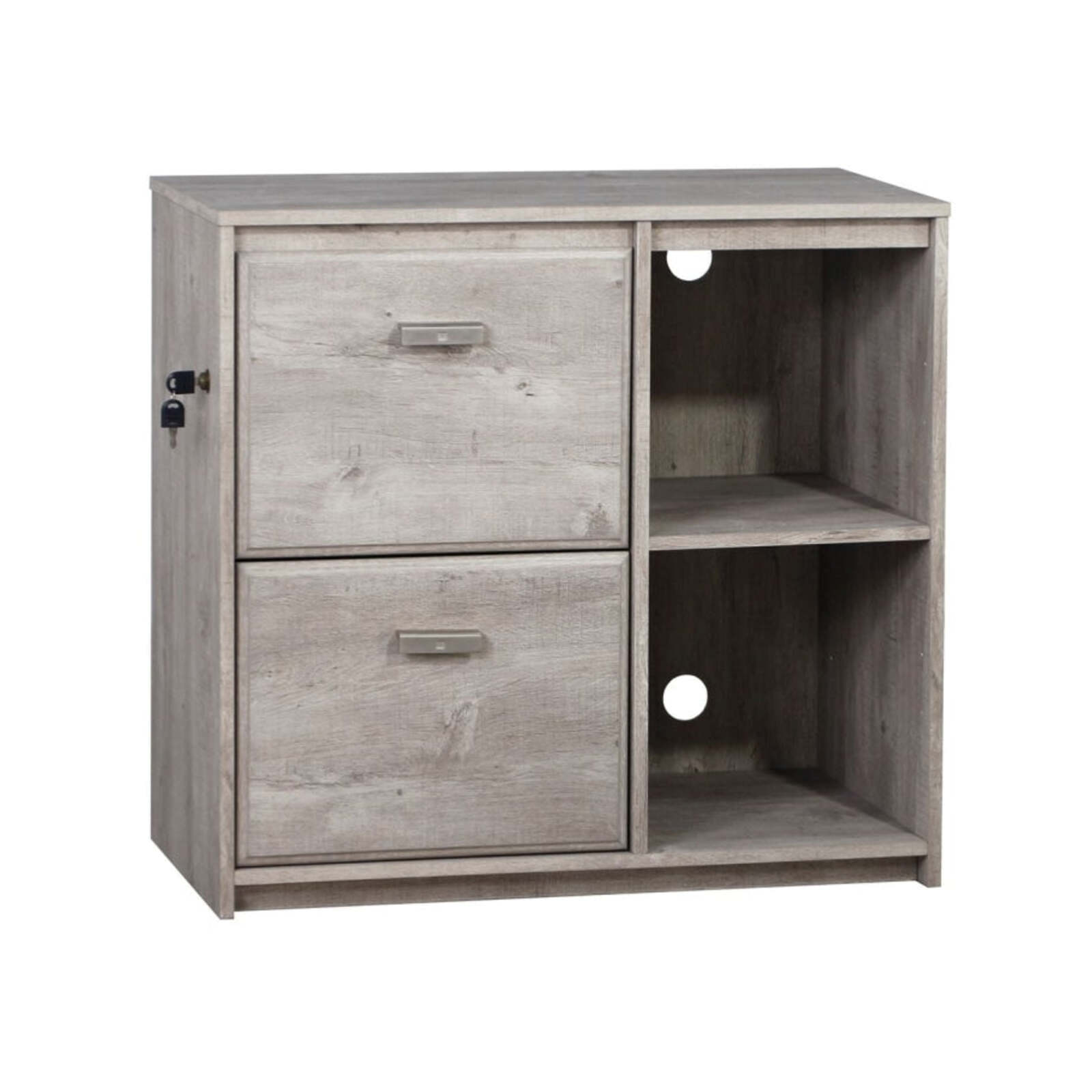 Elle 2Door 2Shelves Office Storage Filing Washed Grey