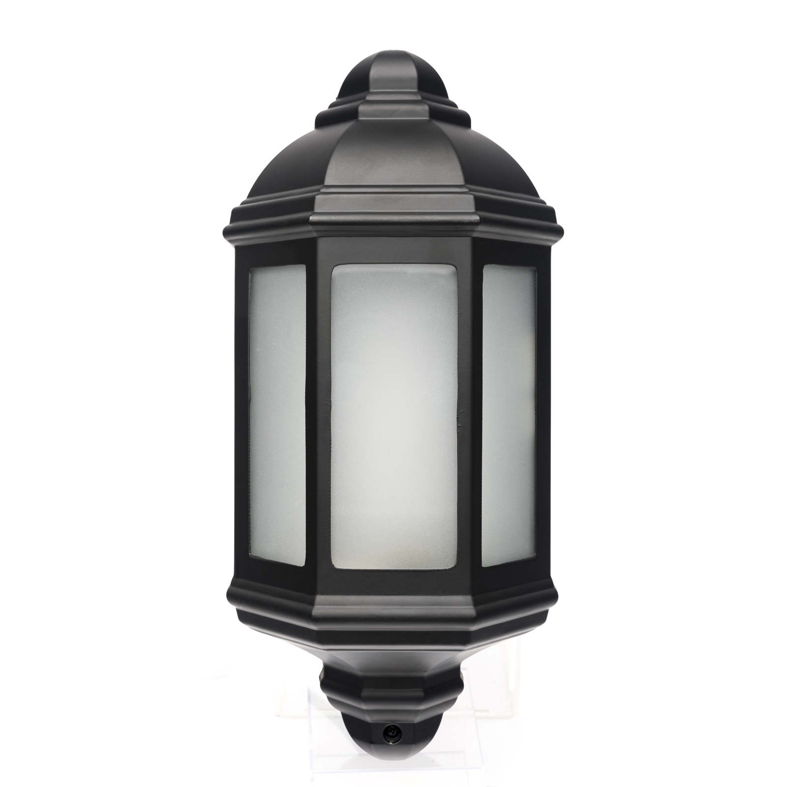 Brilliant 18W Black LED Maldon Half Round Small Coach Wall Light