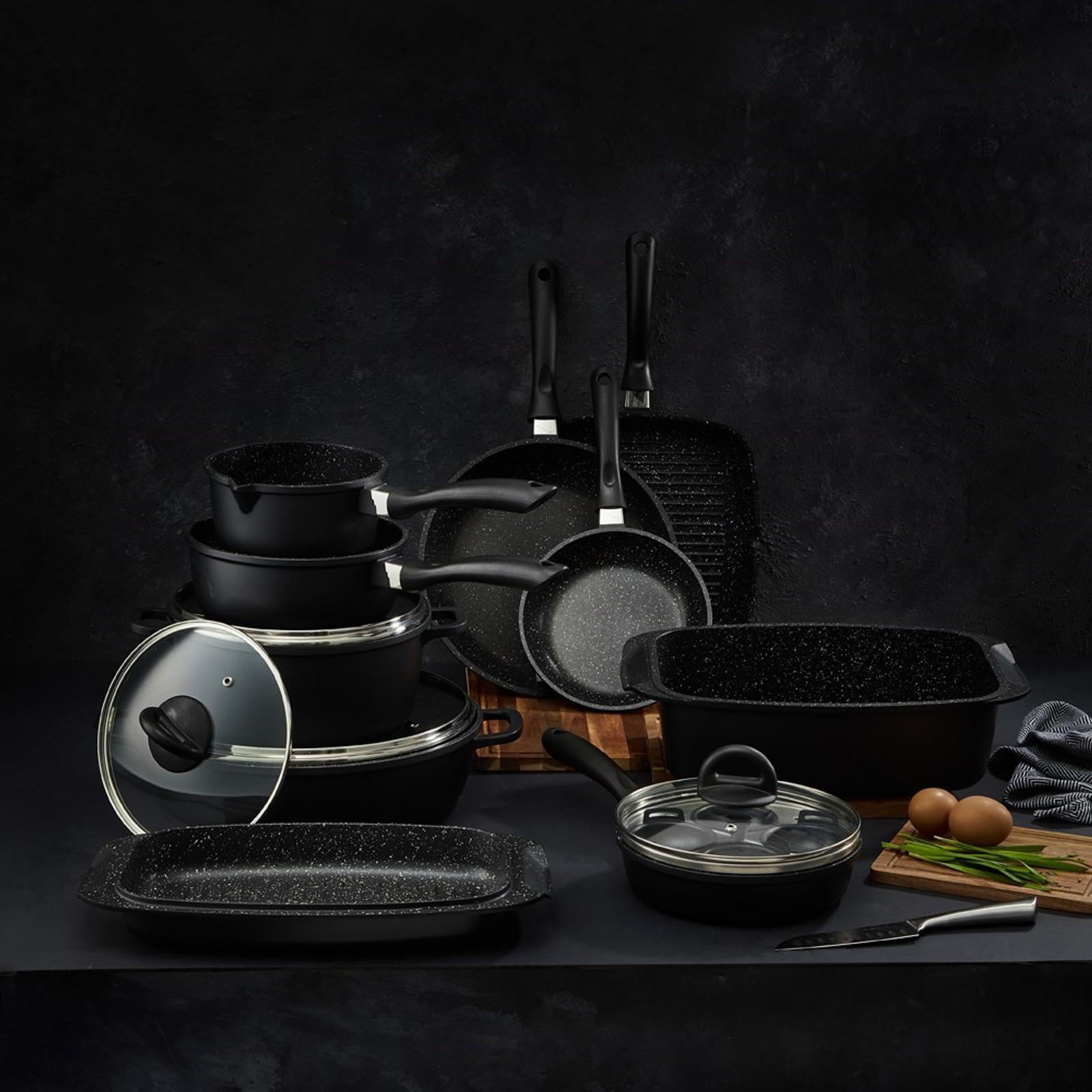 Baccarat STONE 10 Piece Cast Aluminium Cookware Set with Egg Poacher