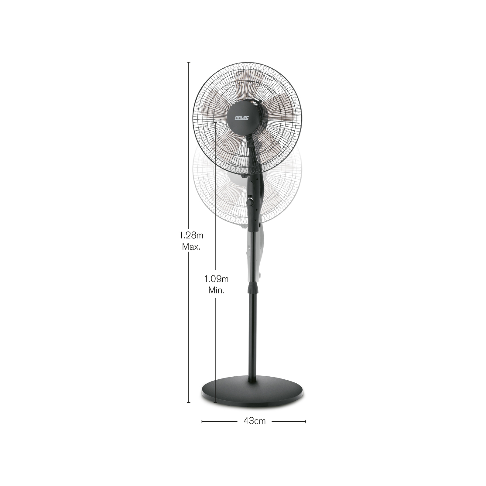 Arlec 40cm Matte Black DC Pedestal Fan Bunnings Australia
