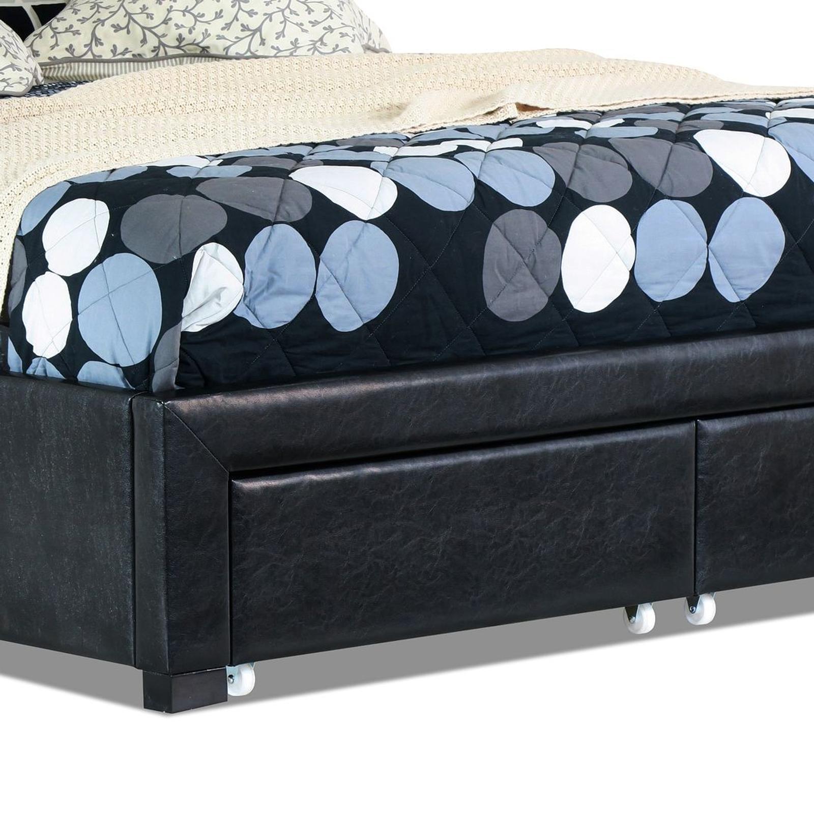 Istyle Sephora Queen Drawer Storage Bed Frame Pu Leather Black