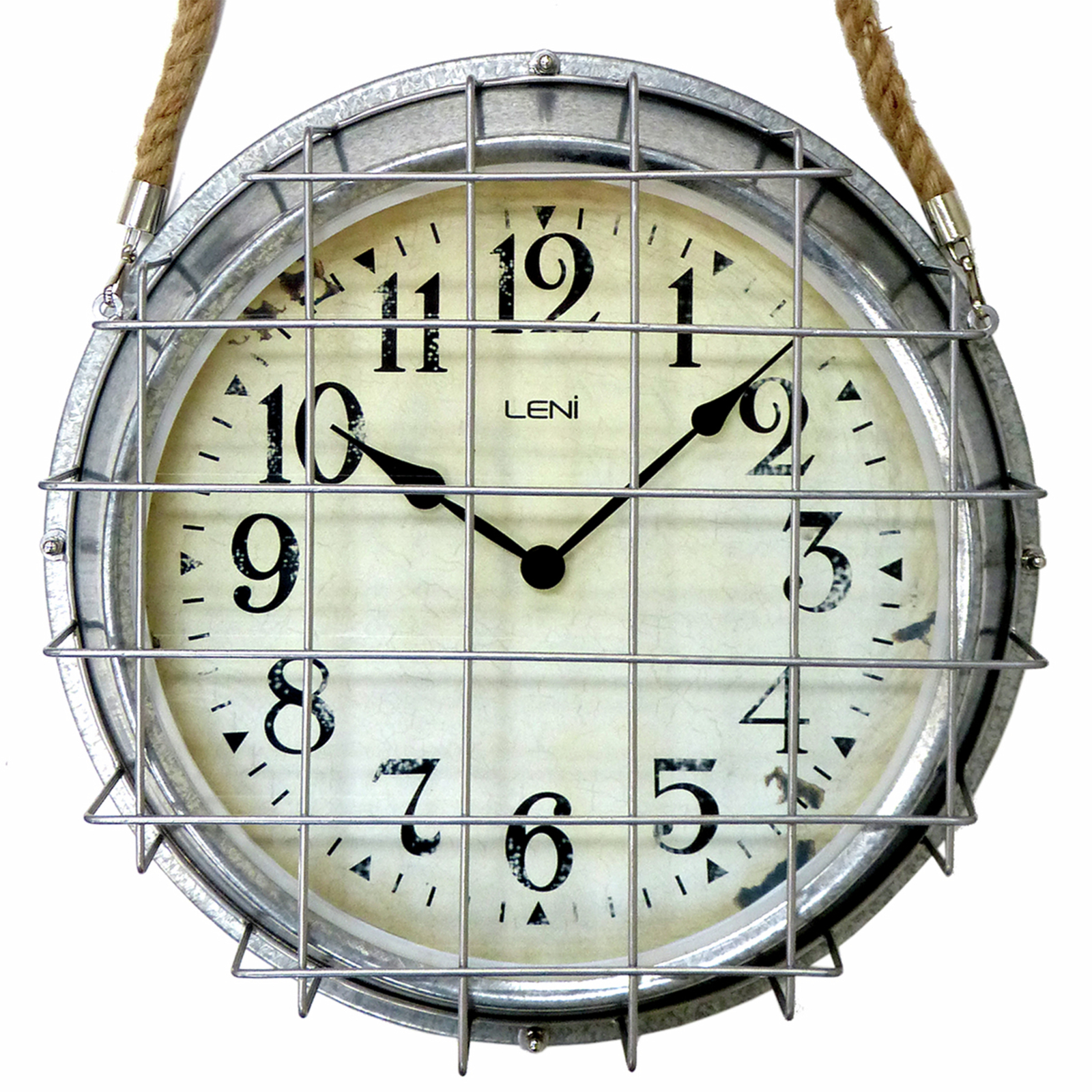 Leni 40cm Galvanised & Rope Wall Clock Bunnings Australia