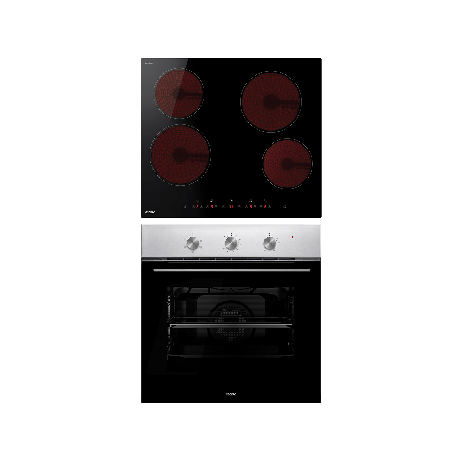 Esatto 60cm Electric Oven And Ceramic Cooktop Pack Bunnings Australia