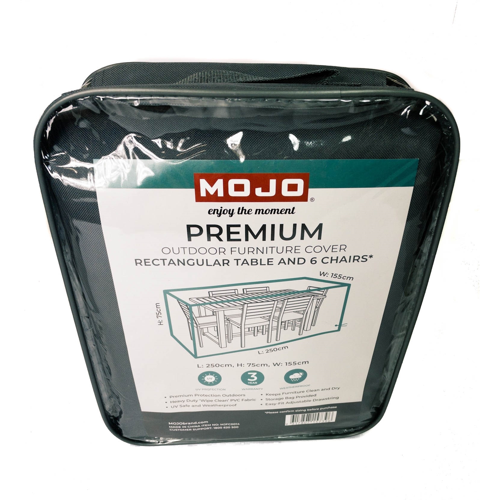 Mojo Premium Outdoor Rectangular Table And 6 Chair Furniture Cover