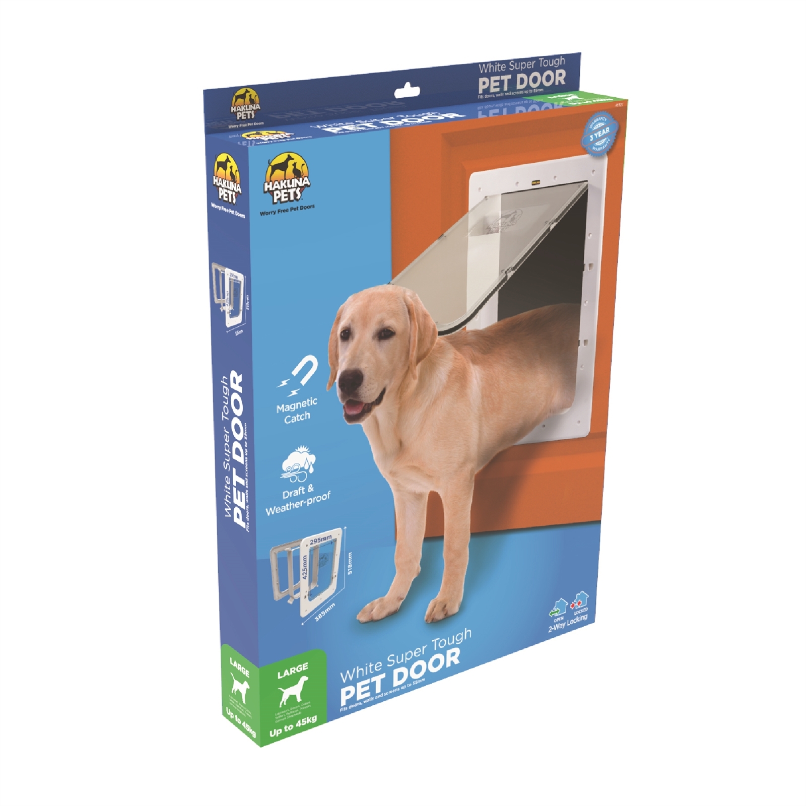 Hakuna Pets Large White Super Tough Pet Door Bunnings Australia
