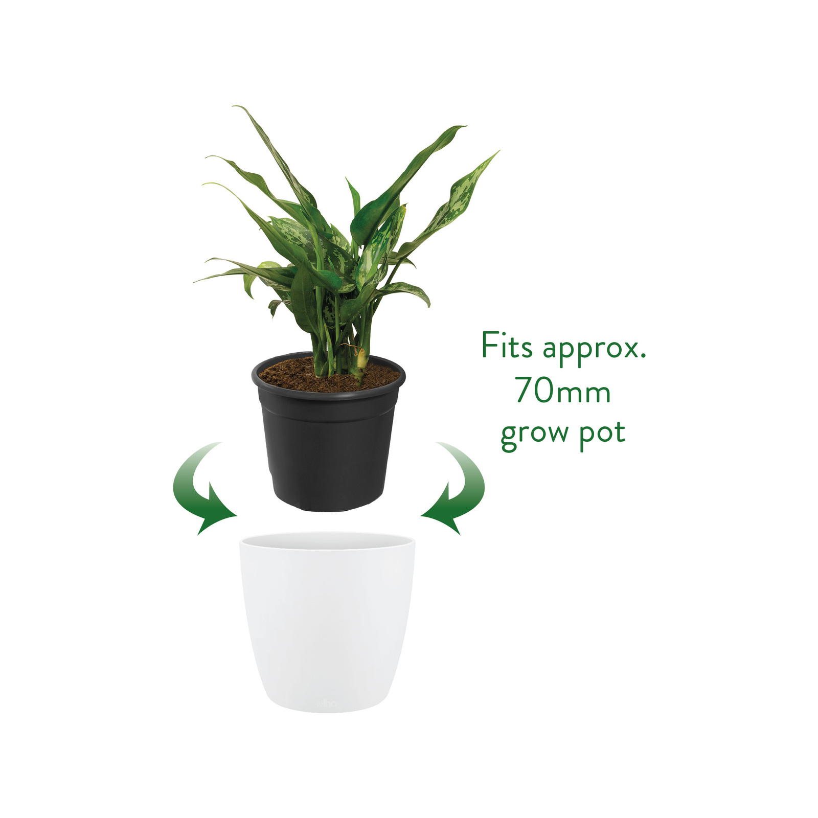 Elho 9.5cm White Brussels Indoor Plant Pot Bunnings New Zealand