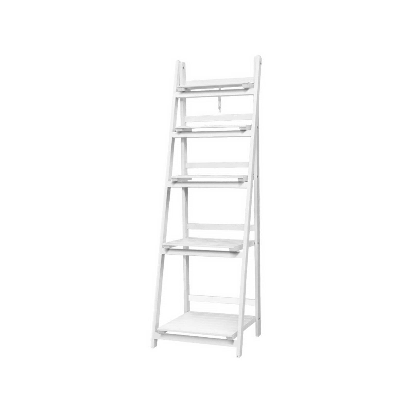 Artiss Display Shelf 5 Tier Corner Ladder Book Shelf White Bunnings