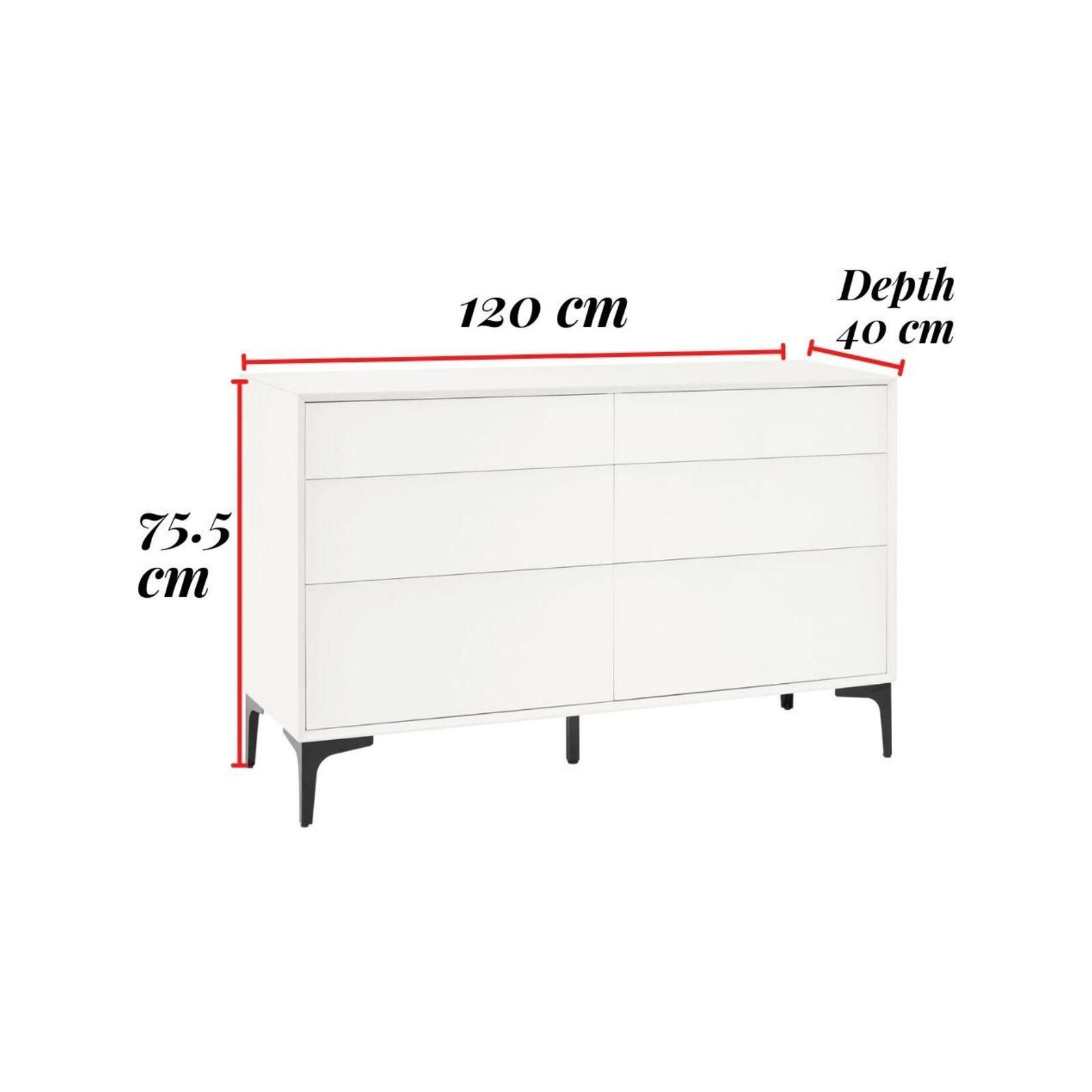 Cosmoliving Anton 6 Drawers Of Chest Extra Drawers Storage Space For