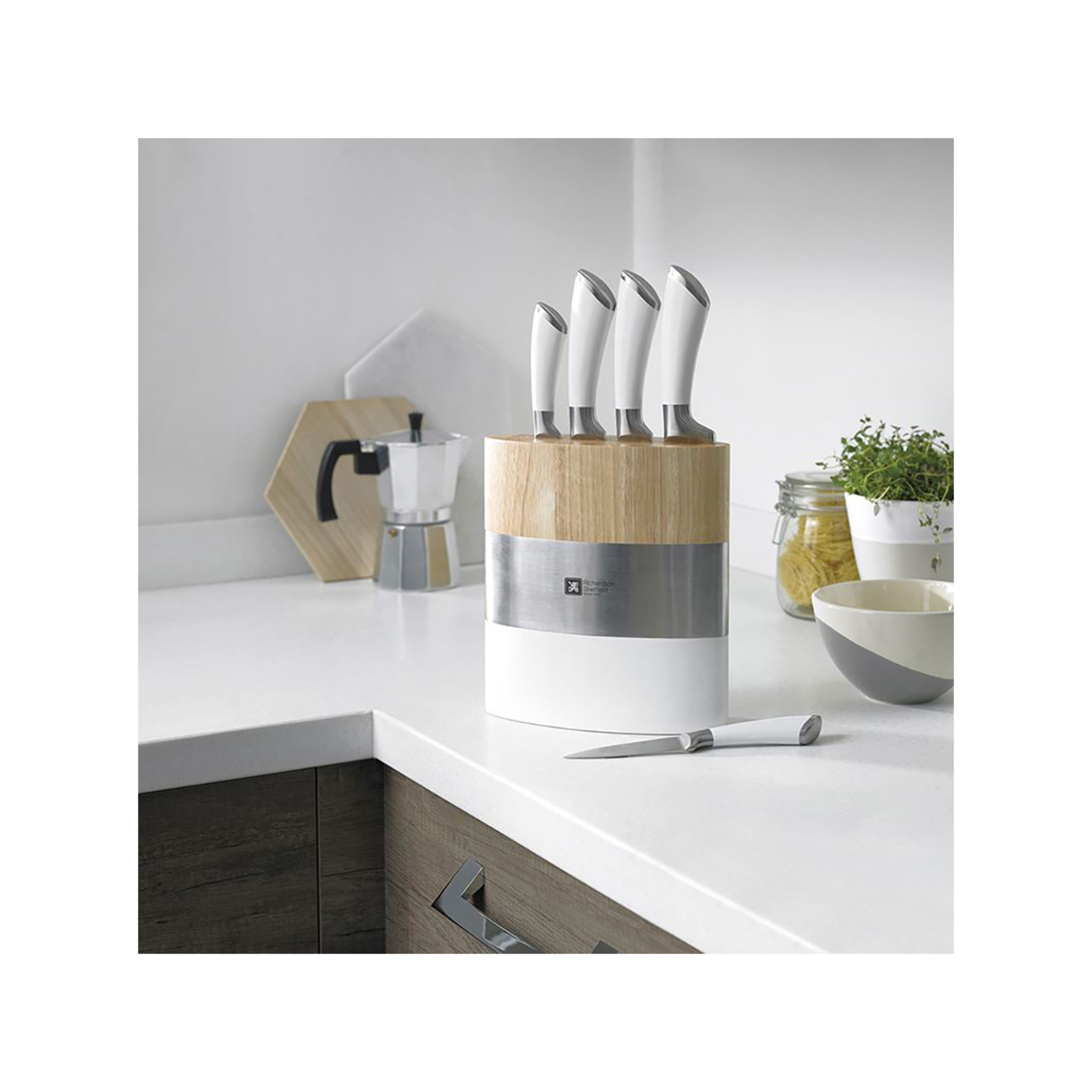 5pc Richard Sheffield Fusion Kitchen Knife Set w/ Block Bunnings