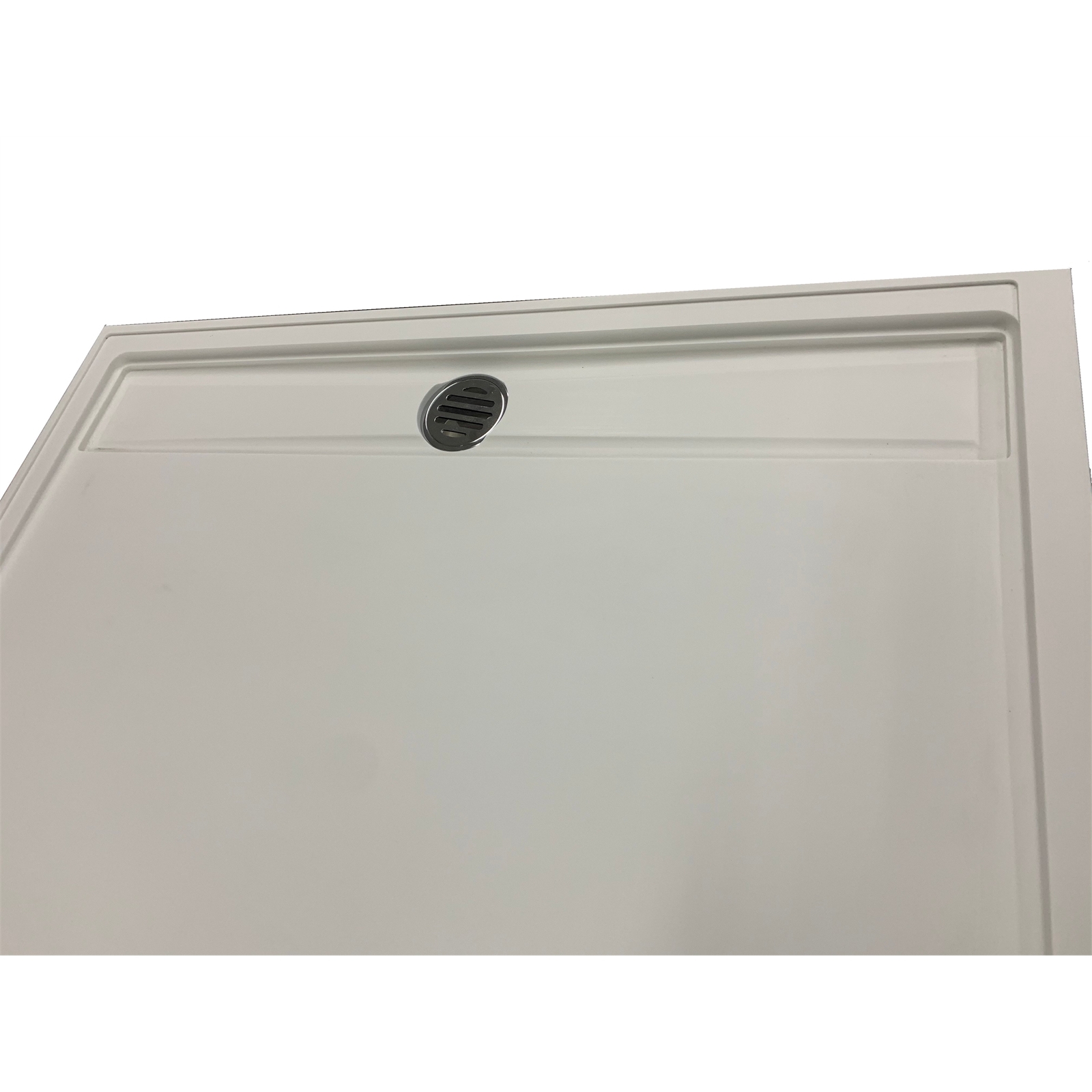 Wet Area Solutions 1200 x 900mm White Solid Surface Shower Base With Rear Channel Bunnings