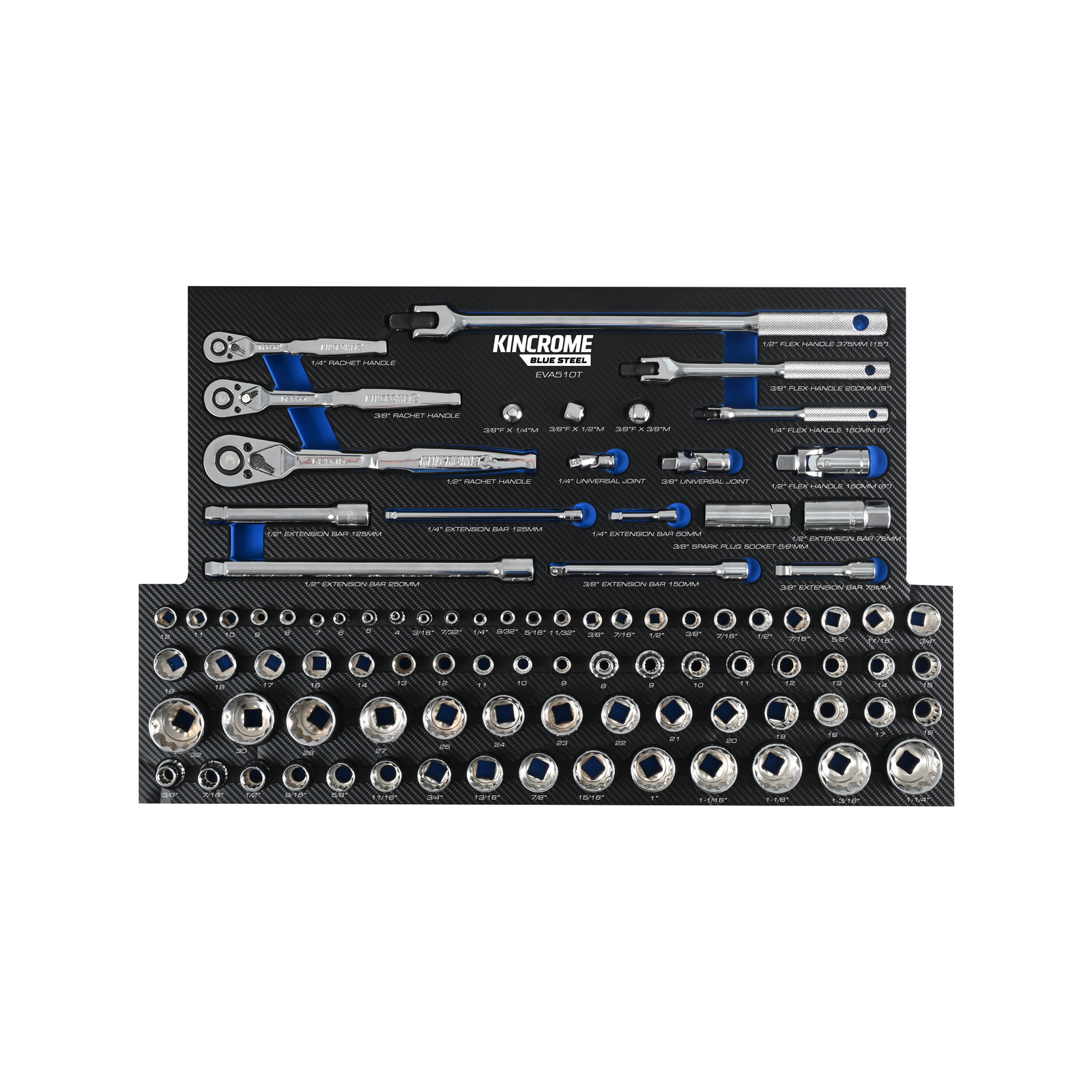 Kincrome BLUESTEEL® Tool Kit 267 Piece 14 Drawer 27