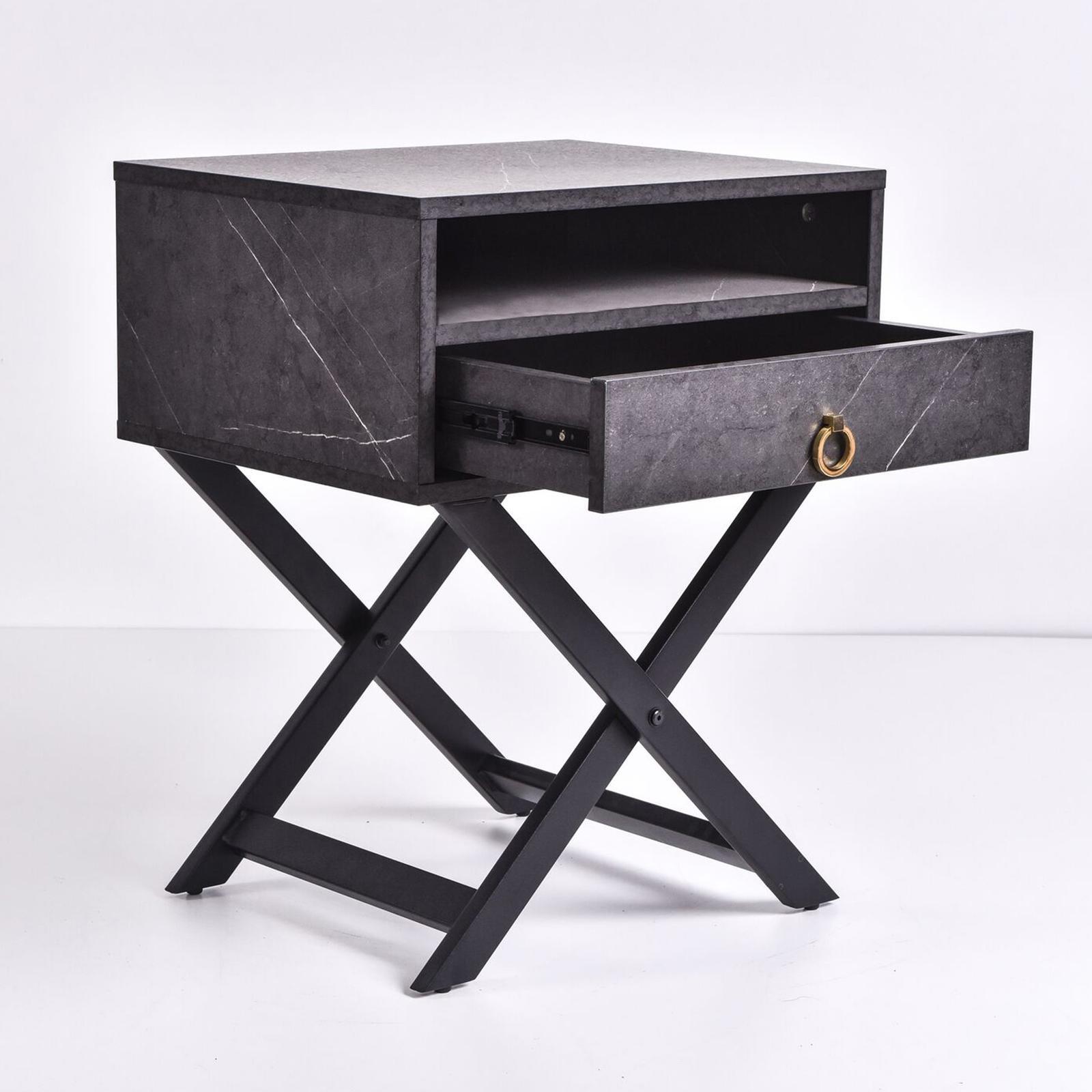 Freya Grey Stone Bedside Table Bunnings Australia