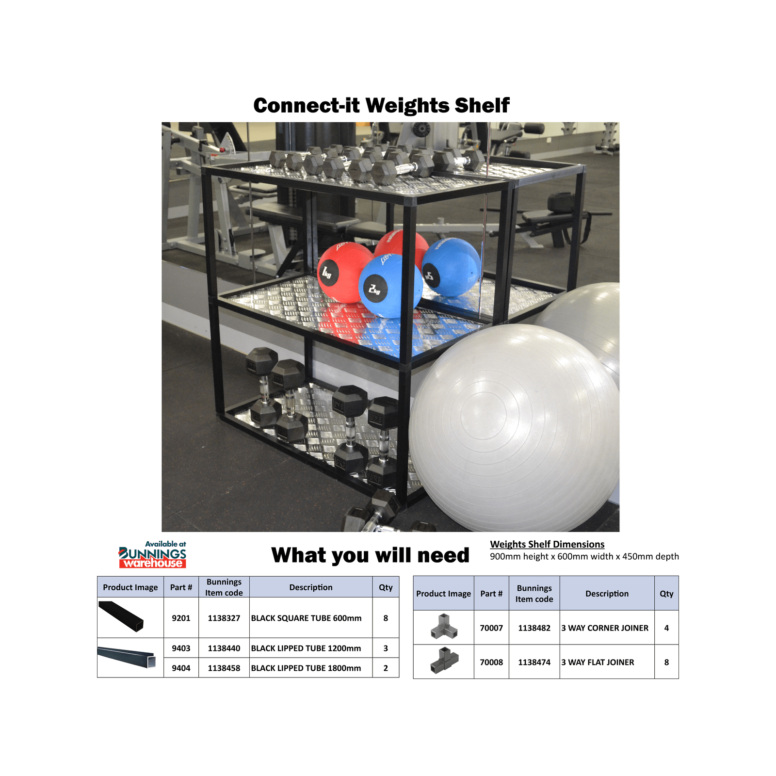Metal Mate 25.4 x 25.4 x 1.2mm 0.9m Black Anodised Aluminium Connect It Square Tube Bunnings