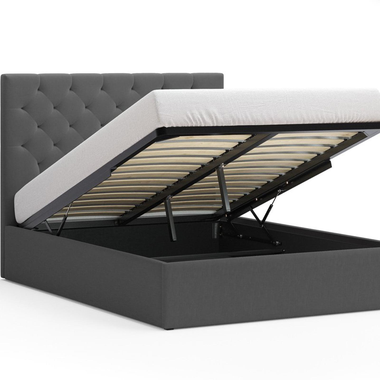 Fenwick Double Charcoal Gas Lift Storage Bed Frame Bunnings Australia