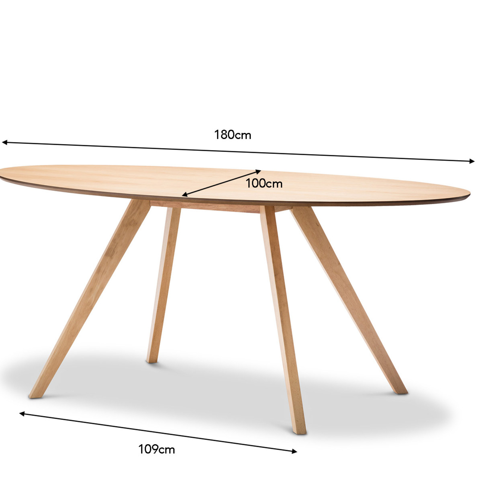 Carol 180cm Oval Natural Oak Dining Table Bunnings Australia