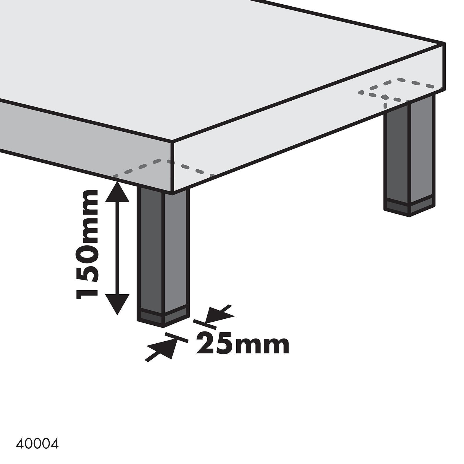 Adoored 25 x 25 x 150mm Black Square Tube Furniture Leg Bunnings New