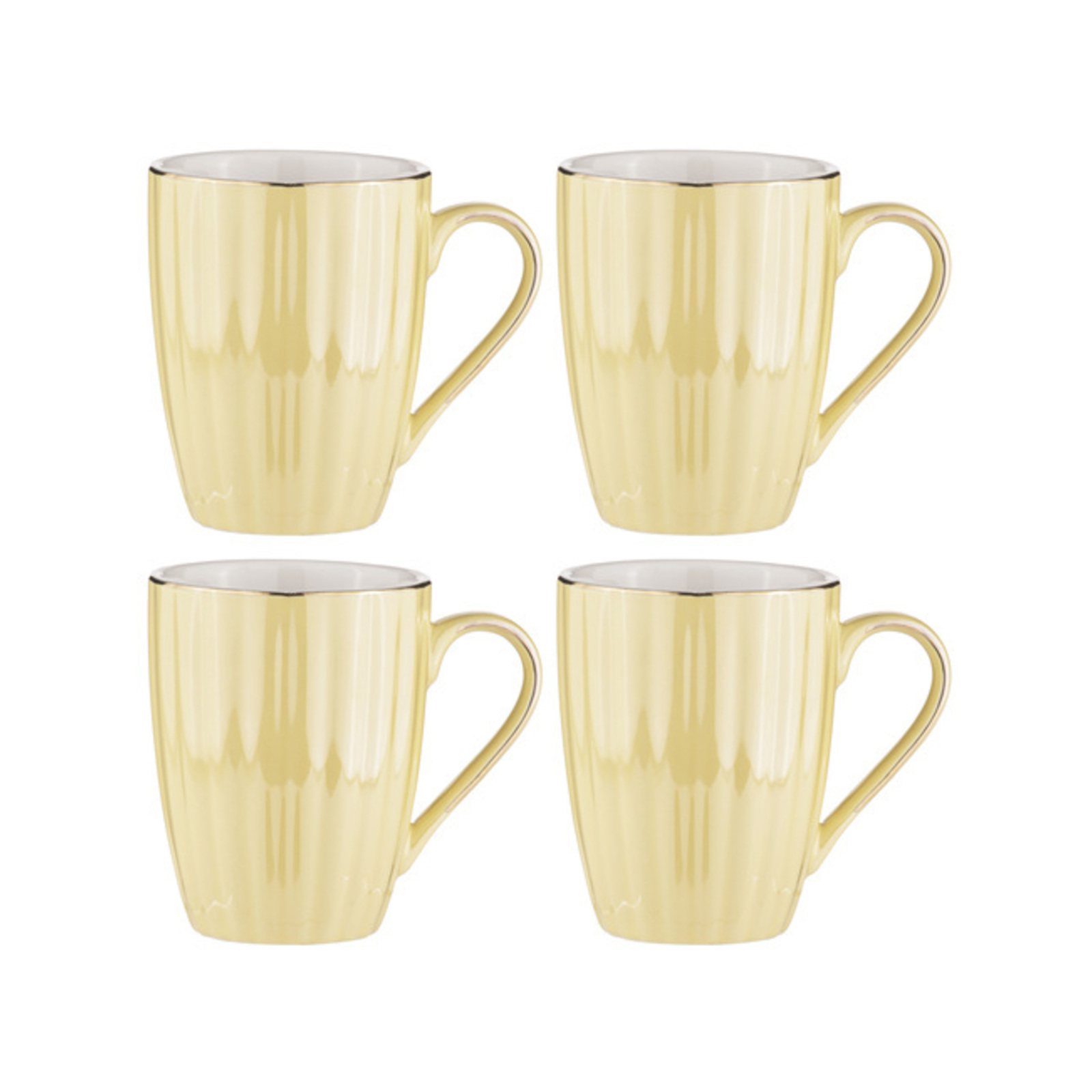 4pc Ashdene Parisienne Pearl Tea/Coffee Cup 350ml Mug Set Buttermilk