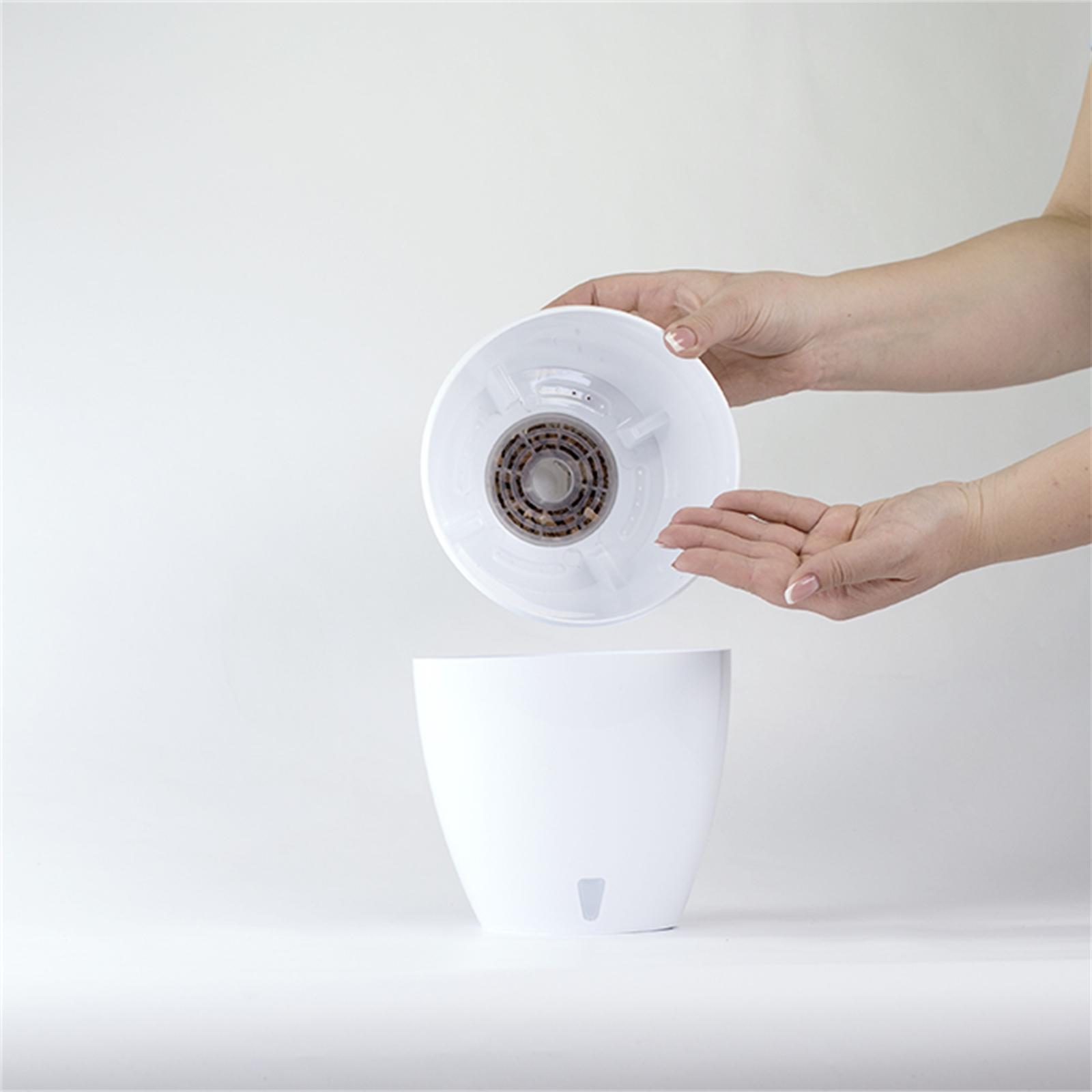 17.5 x 20cm White Deco Plastic Self Watering Pot Bunnings Australia