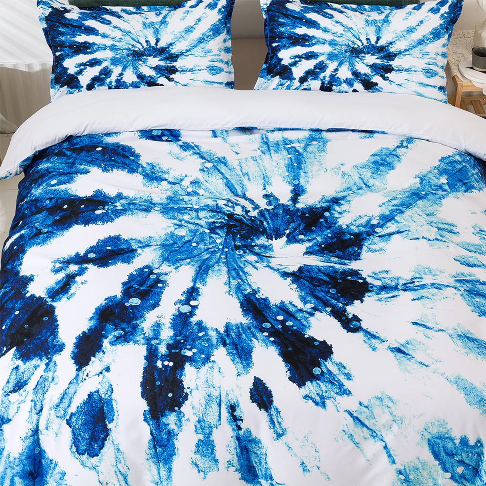 3D Blue Tie Dye Quilt Cover Set Bedding Set Duvet Cover Pillowcases 43