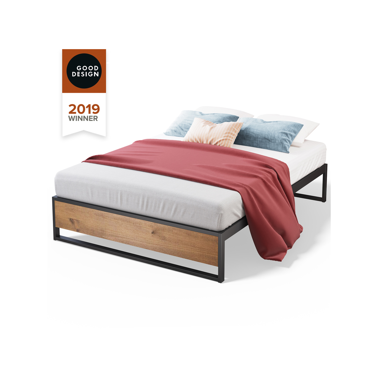 Zinus Metal & Wood 35cm Bed Frame Base King Bunnings Australia