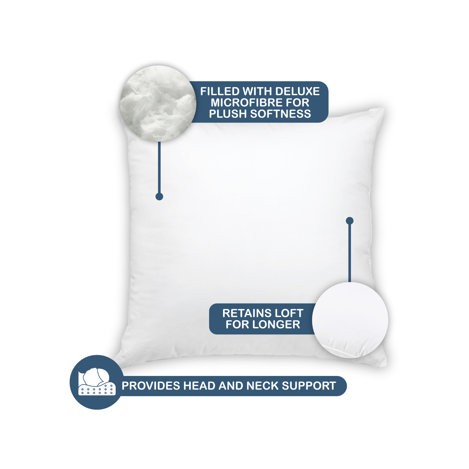 Dreamaker Down Alternative Microfibre European Pillow 65 X 65 Cm