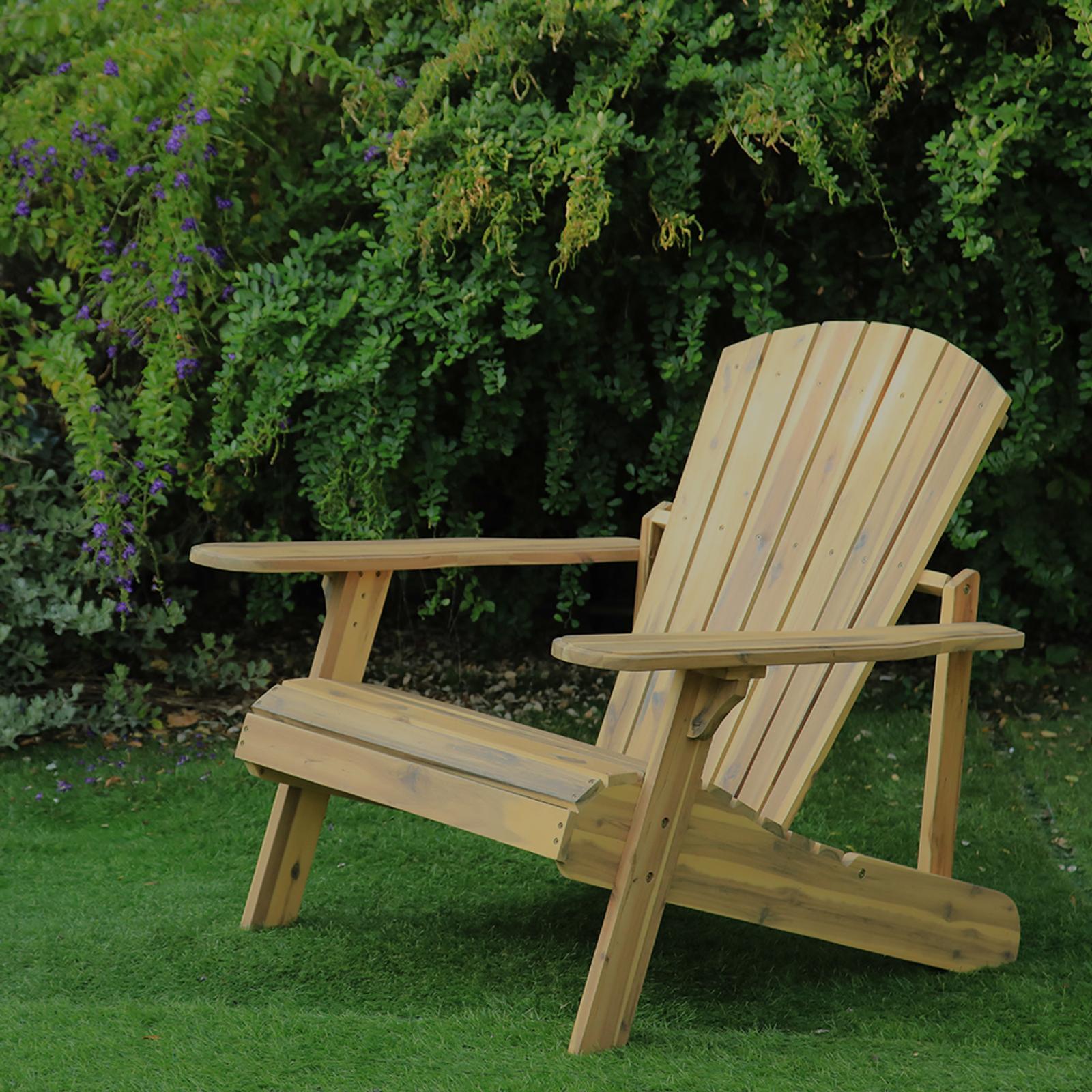 Brighton Outdoor Adirondack Natural Timber Patio Deck Chair Furniture