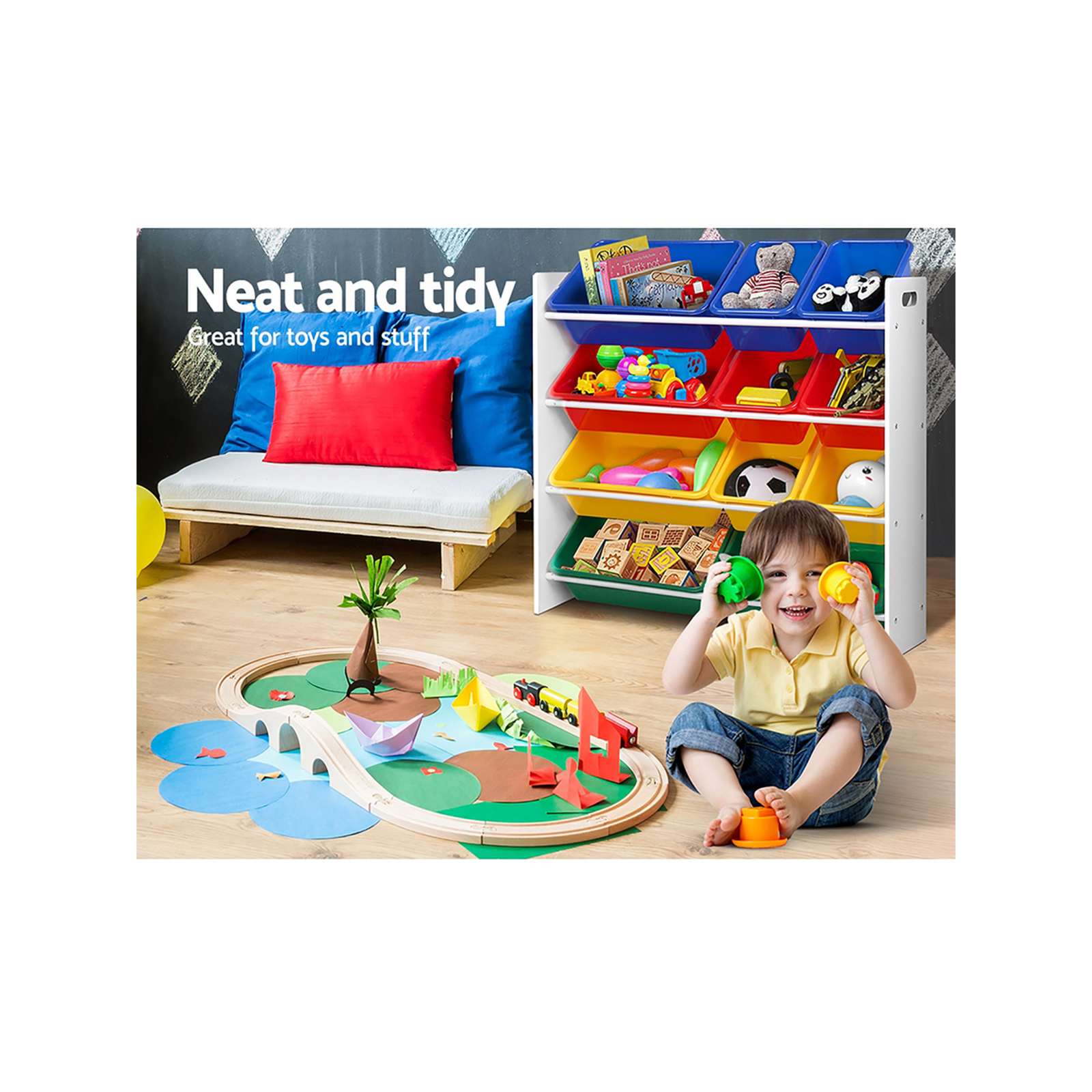 Keezi Plastic Bins Kids Toy Storage Bunnings Australia