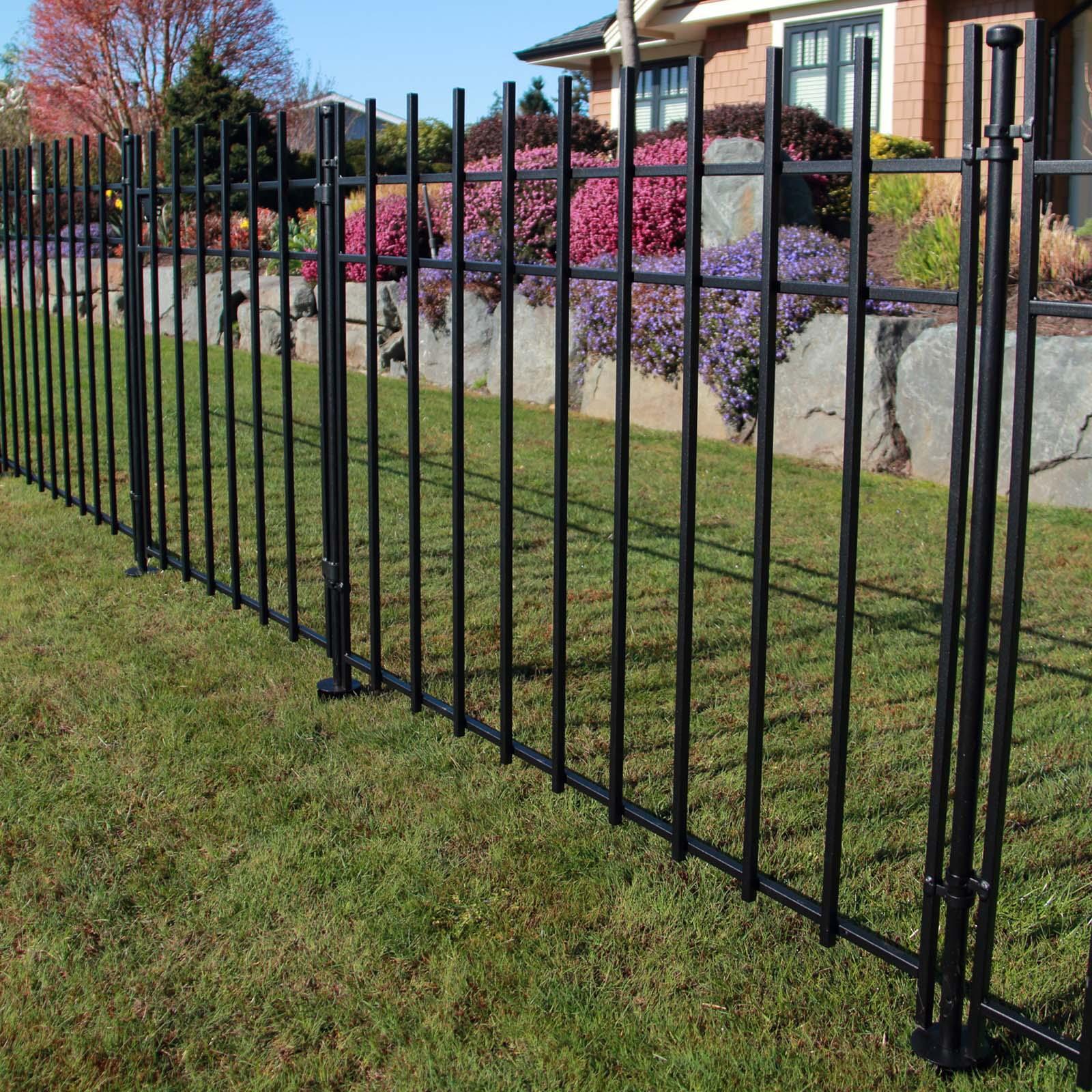 Peak 860mm Black Steel NoDig Fencing Manchester Fence Panel Bunnings
