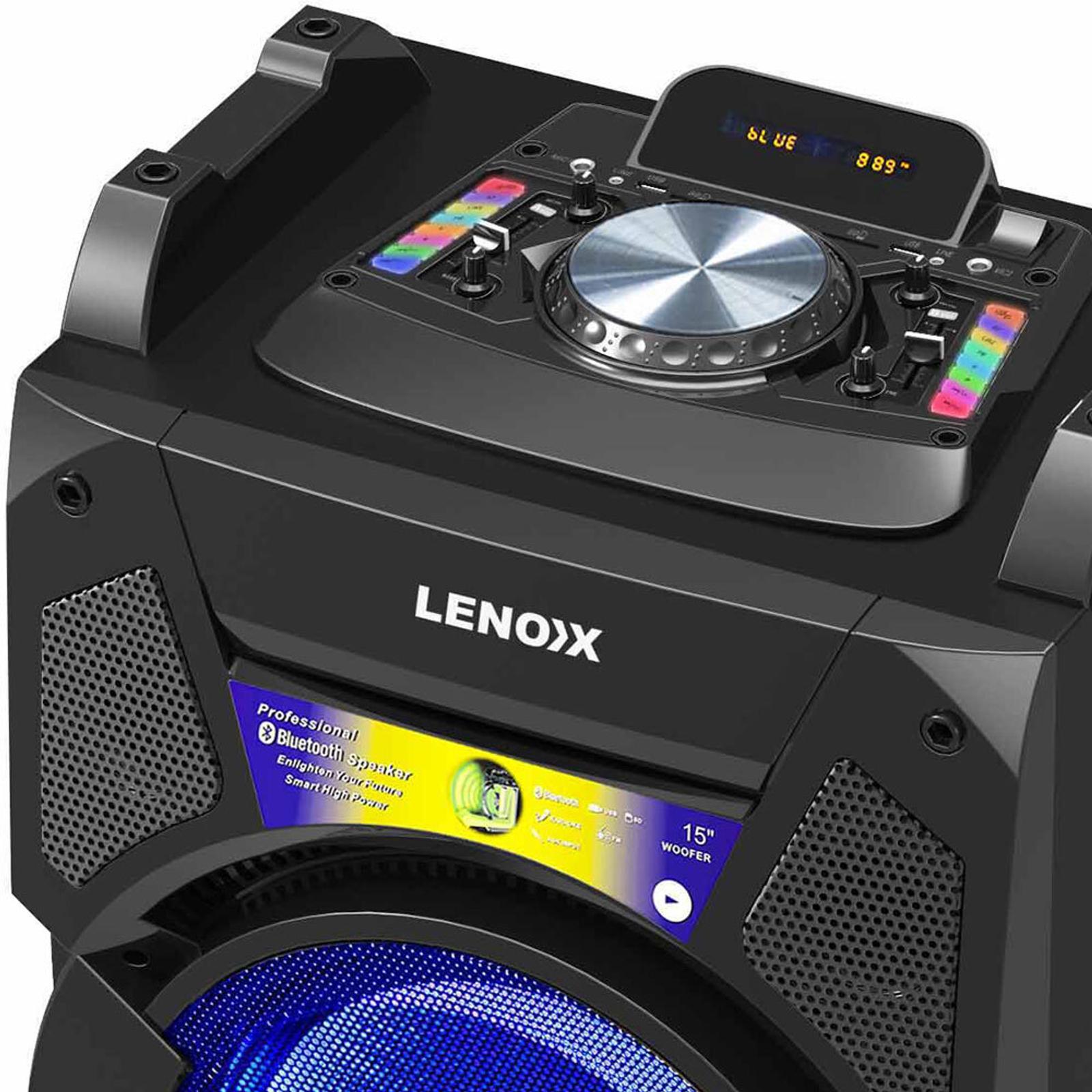 Lenoxx Bluetooth 300W RMS Speaker System Dj Mixer w/ USB/SD FM/Karaoke
