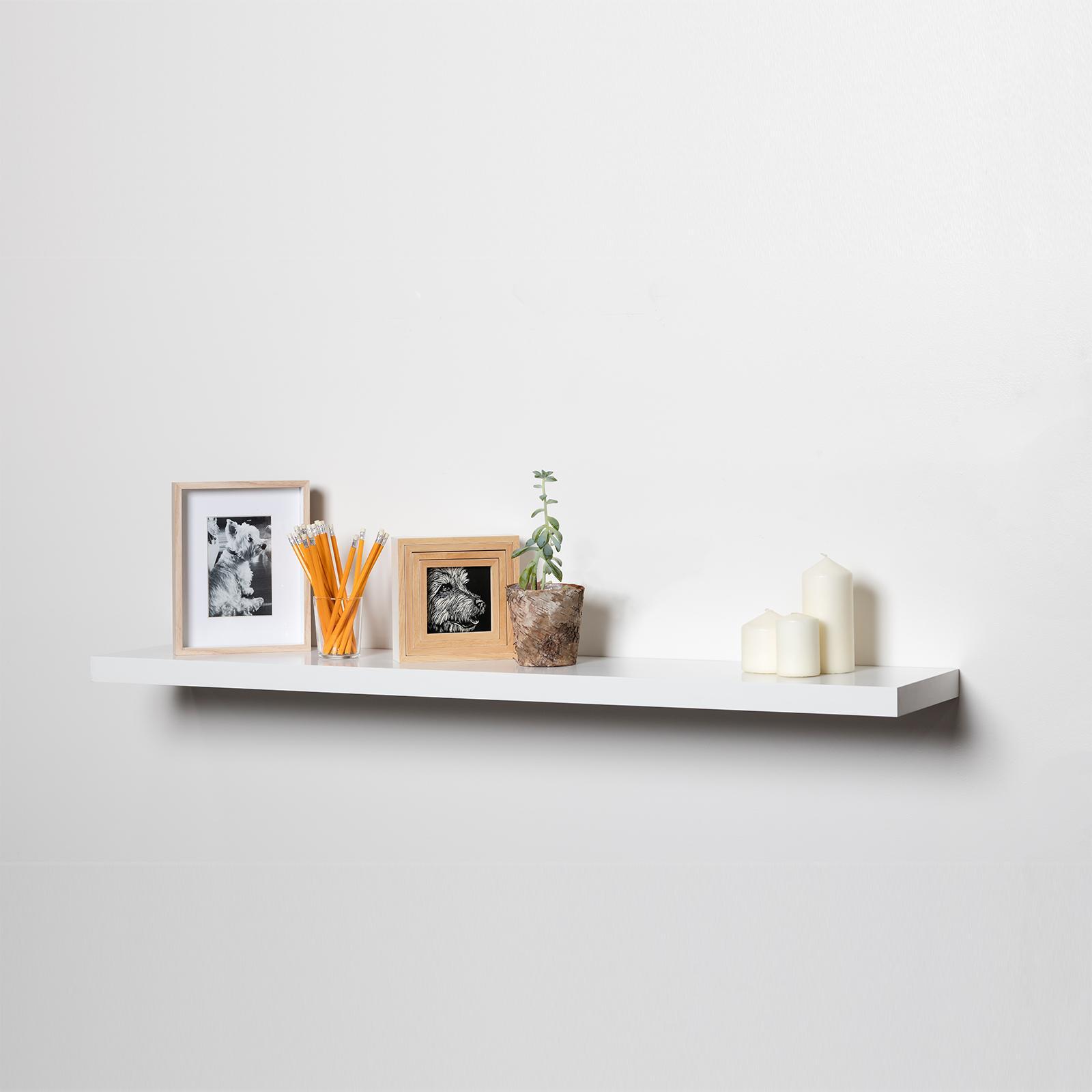 Flexi Storage 1200 x 240 x 38mm White Matt Floating Shelf Bunnings