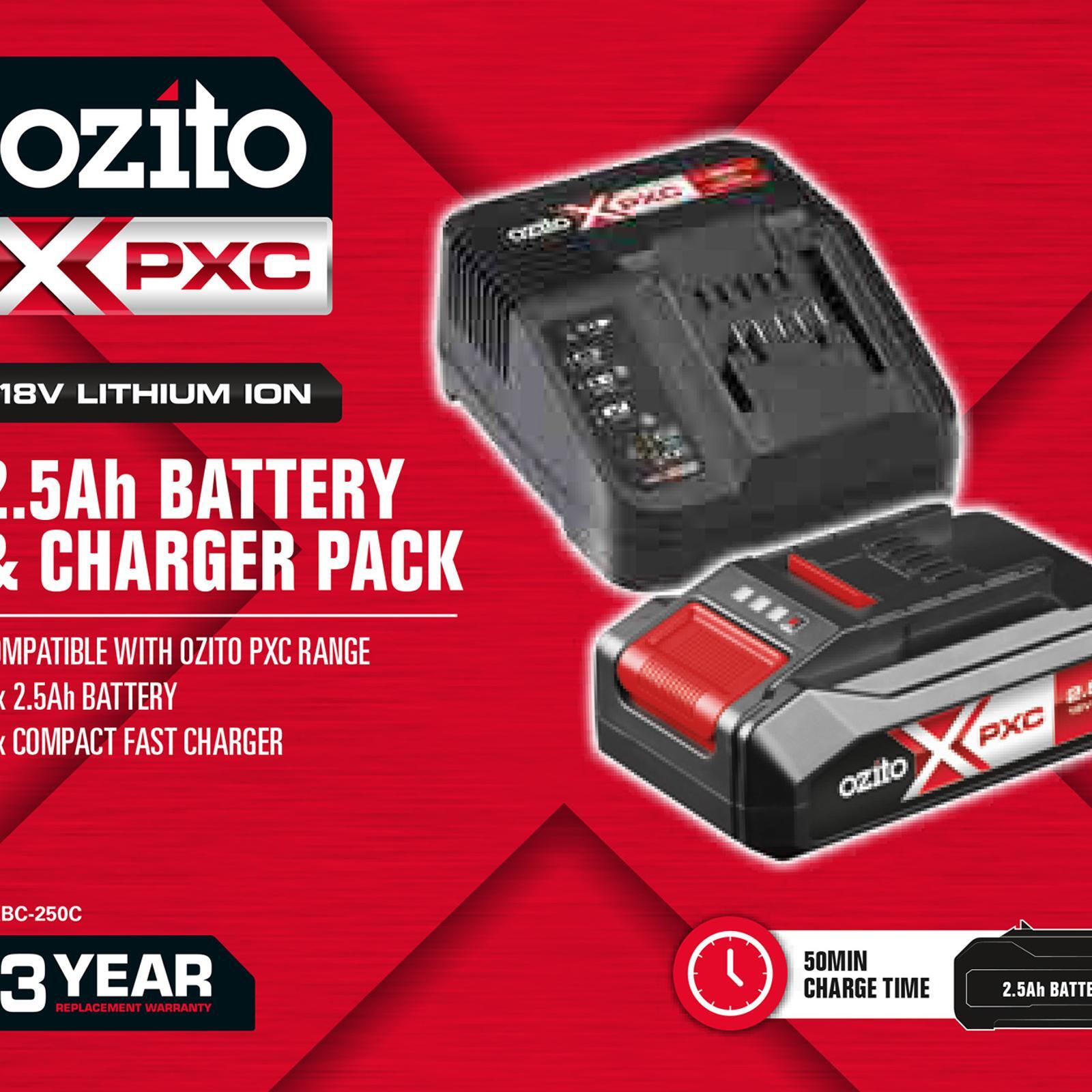 Ozito Power X Change 18V 2.5Ah Battery And Charger Pack Bunnings New