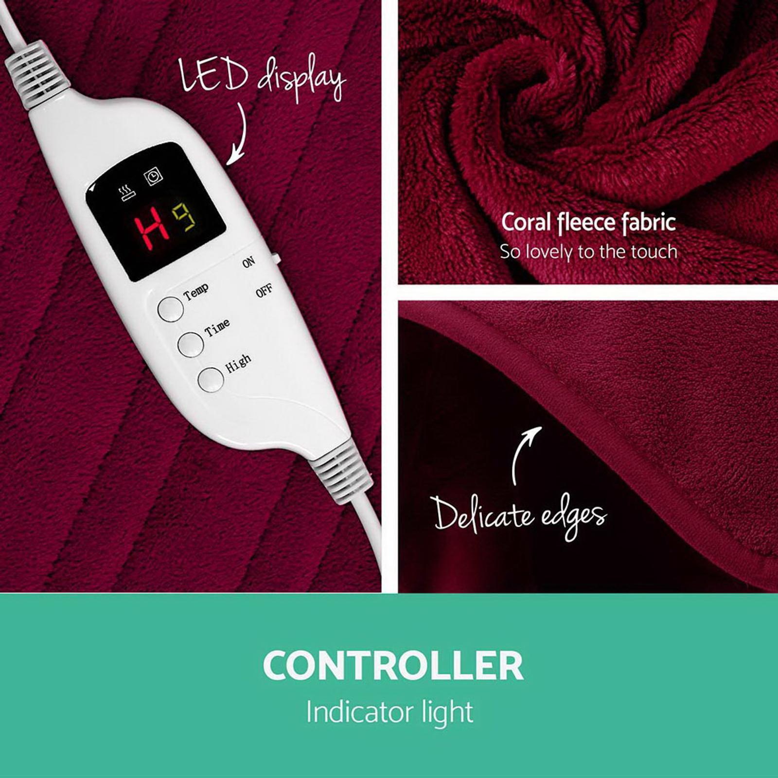 Giselle Bedding Washable Heated Electric Throw Rug Snuggle Blanket