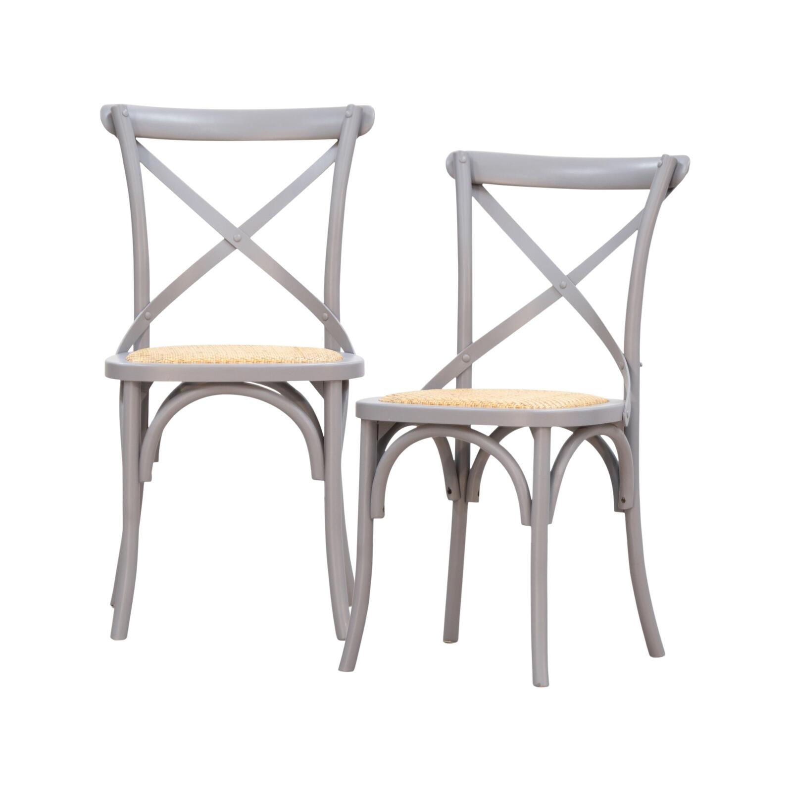 Alchemy Crossback Dining Chair Set of 2 Solid Oak Timber Wood Ratan