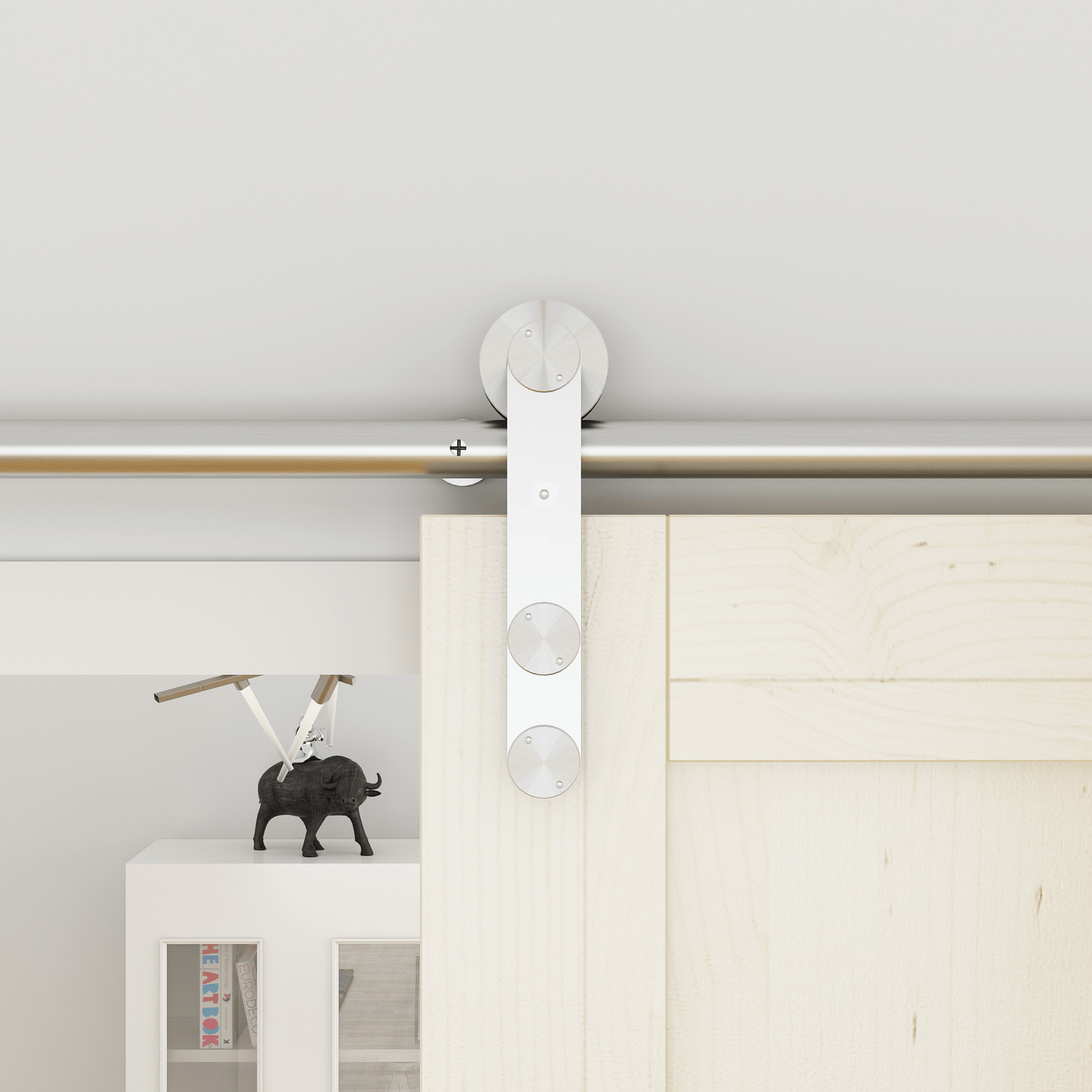 Rolltrak 2000 x 25 x 25mm Round Side Mount Stainless Steel Door Track