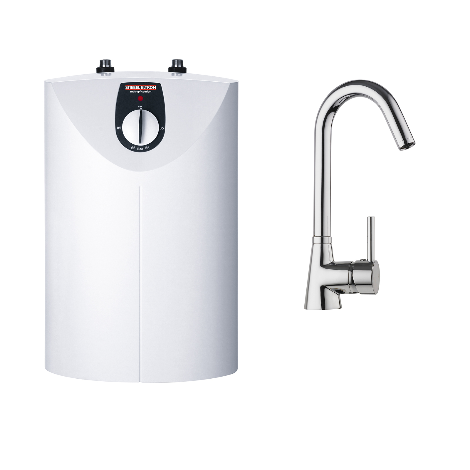 STIEBEL ELTRON SNU 10 Open Vented Water Heater With MESG Gooseneck Tap