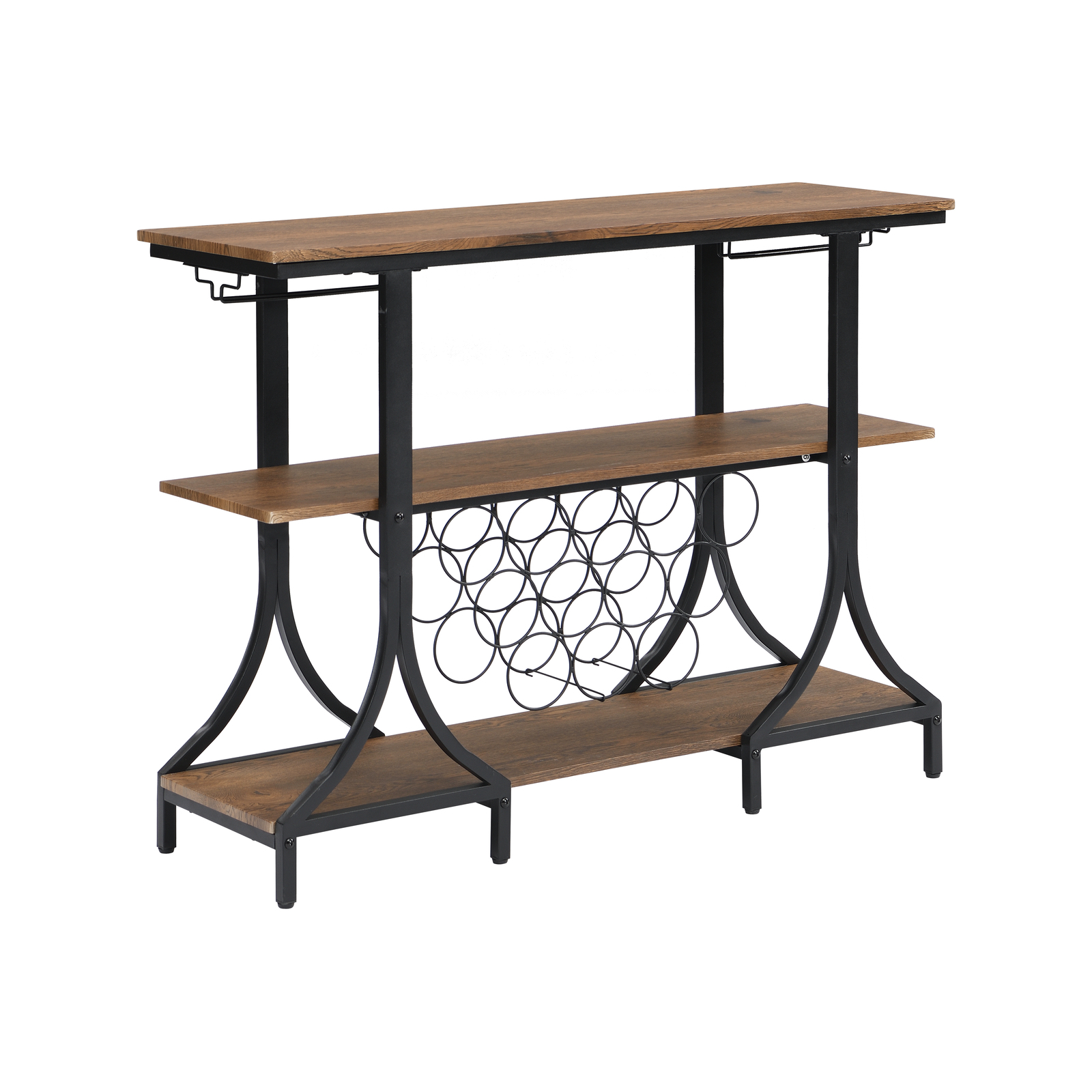 IHOMDEC 3Tier Vintage Wine Rack with 12 Bottle Holder, Brown