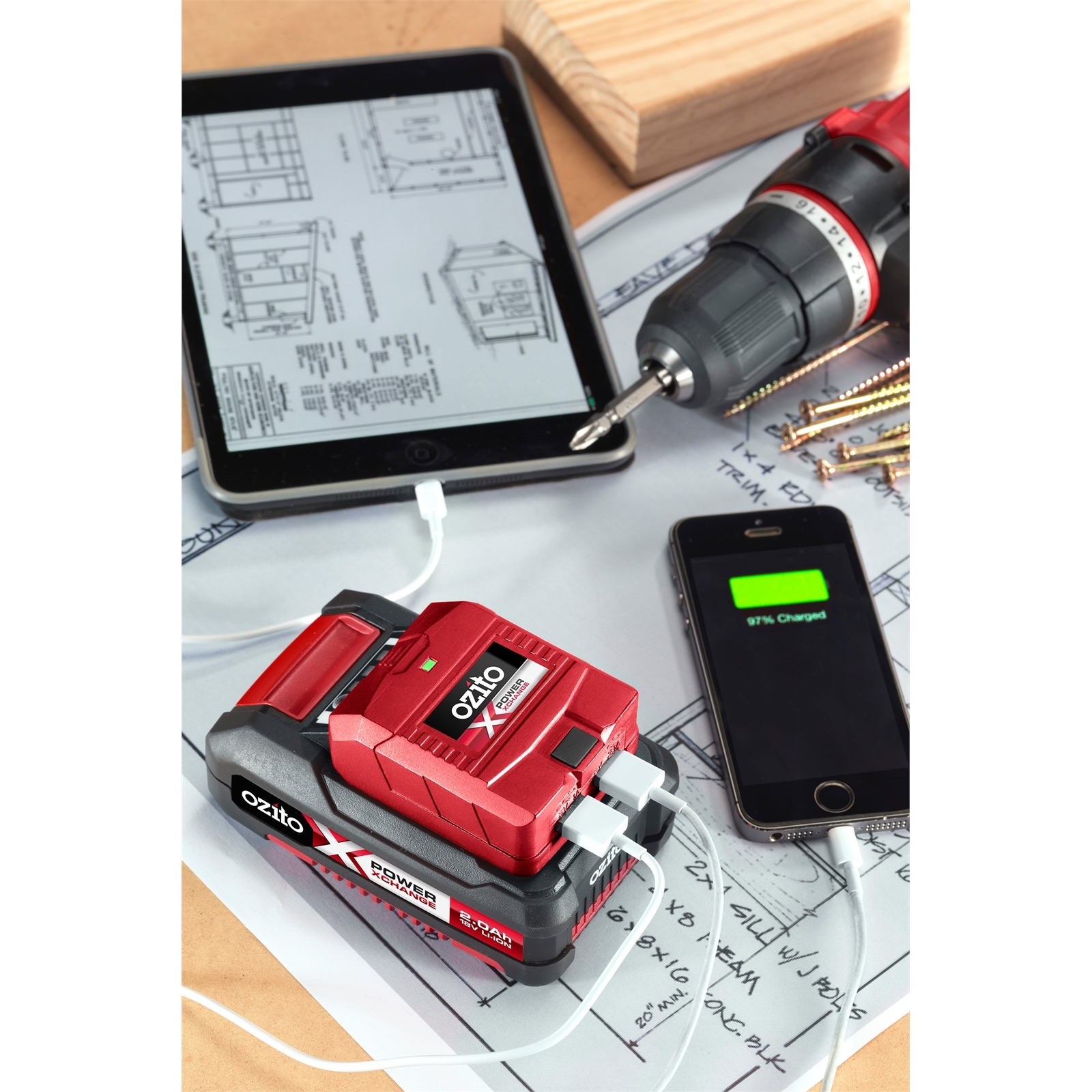 Ozito PXC USB Power Station Skin Only Bunnings New Zealand