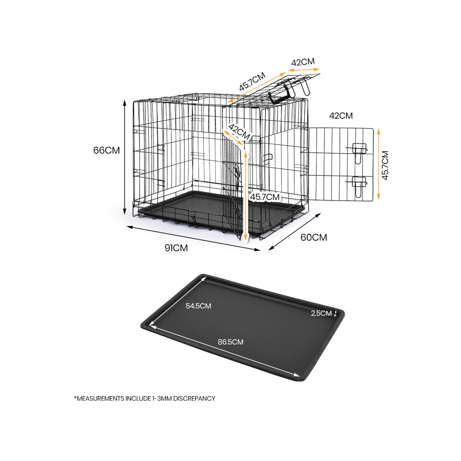 Taily Pet Crate Foldable Metal Frame Kennel Dog Rabbit Cage Playpen