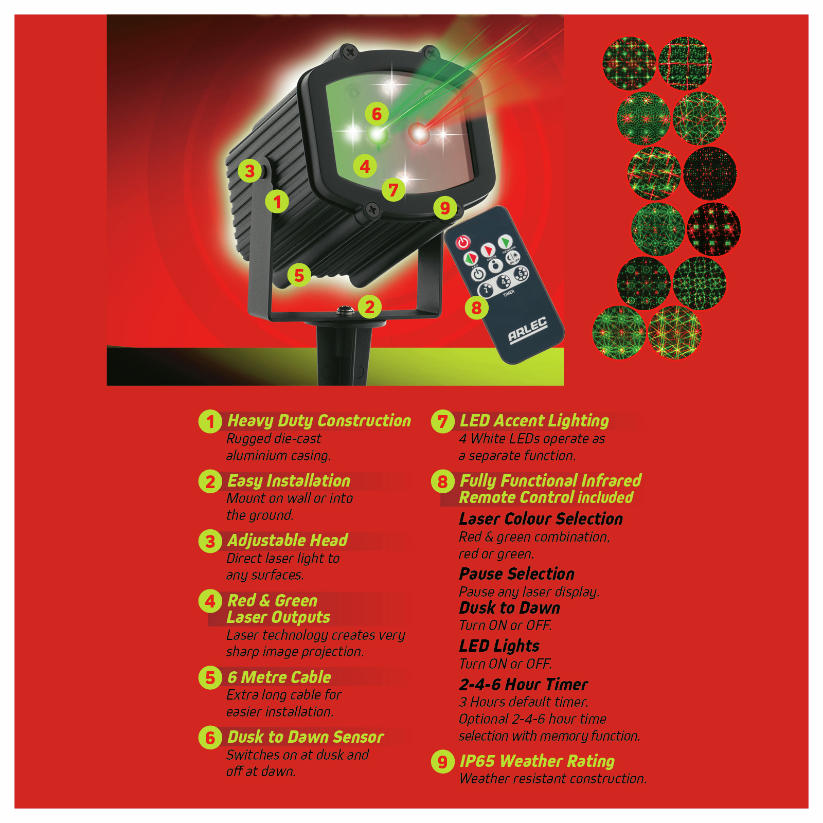 Arlec 2 In 1 LED Projector Laser Party Light Bunnings Australia