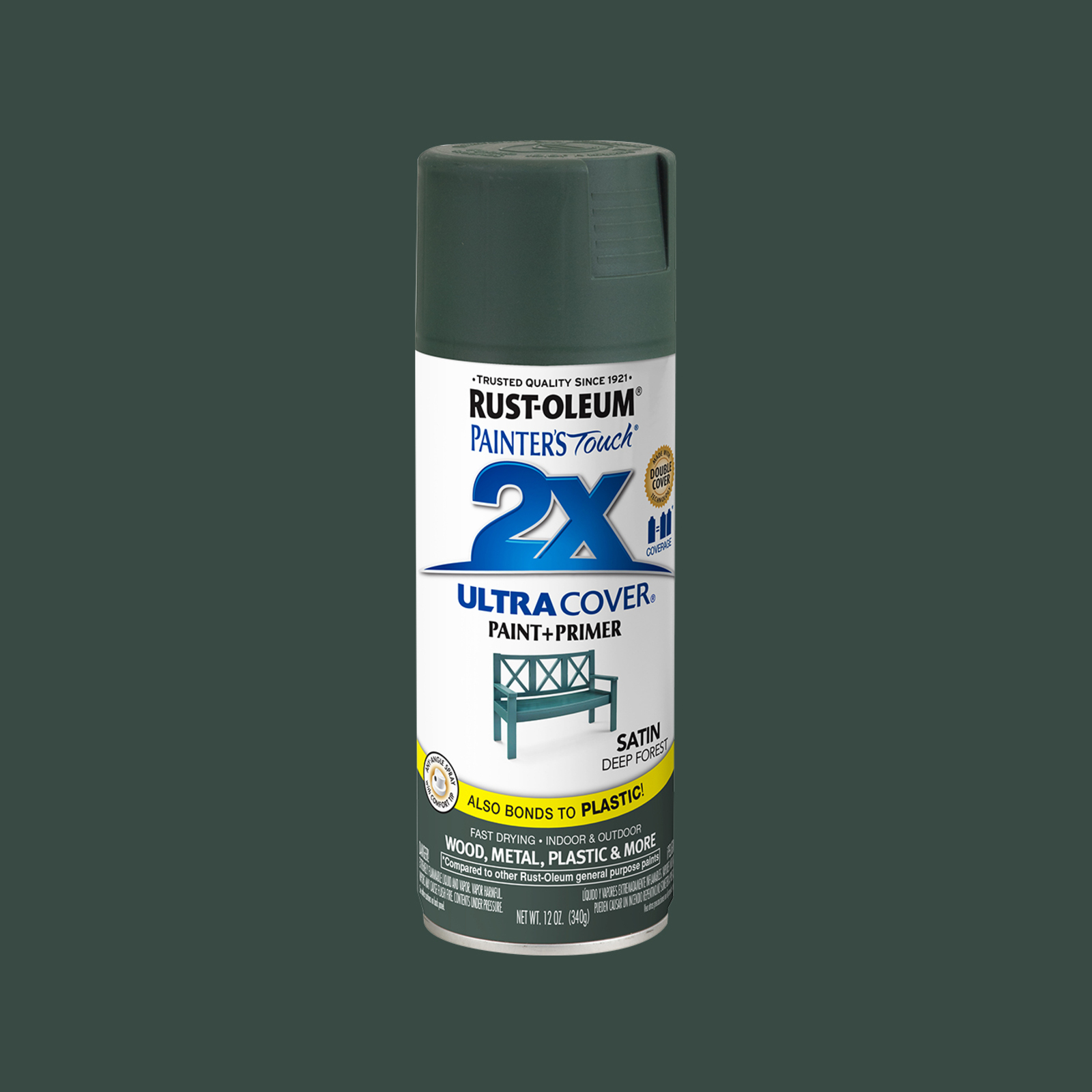 RustOleum 340g Deep Forest Green Satin 2X UltraCover Paint+Primer