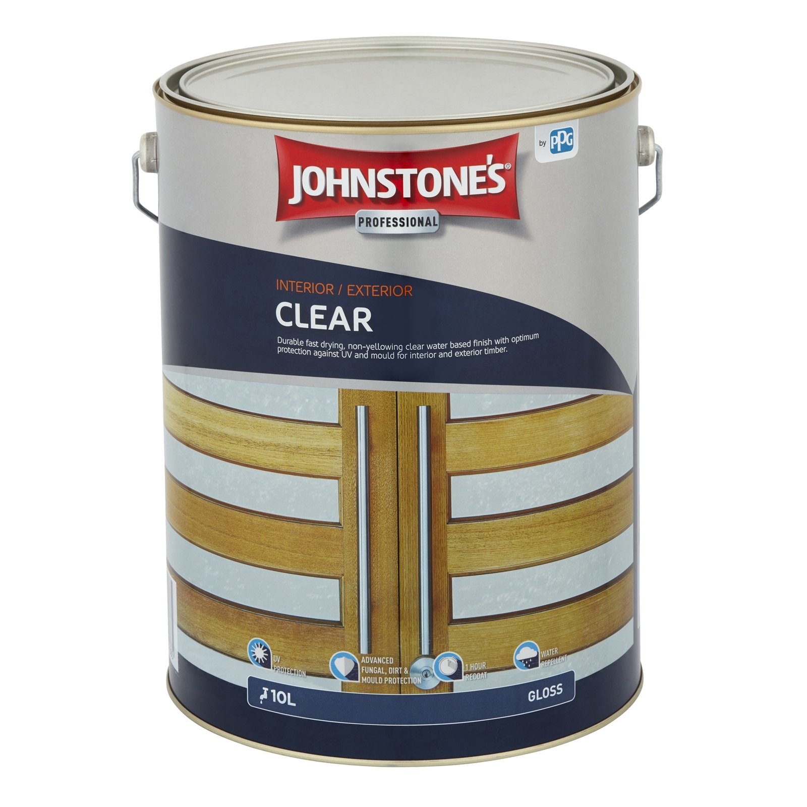 Johnstone's 10L Gloss Water Based Clear Interior / Exterior Varnish