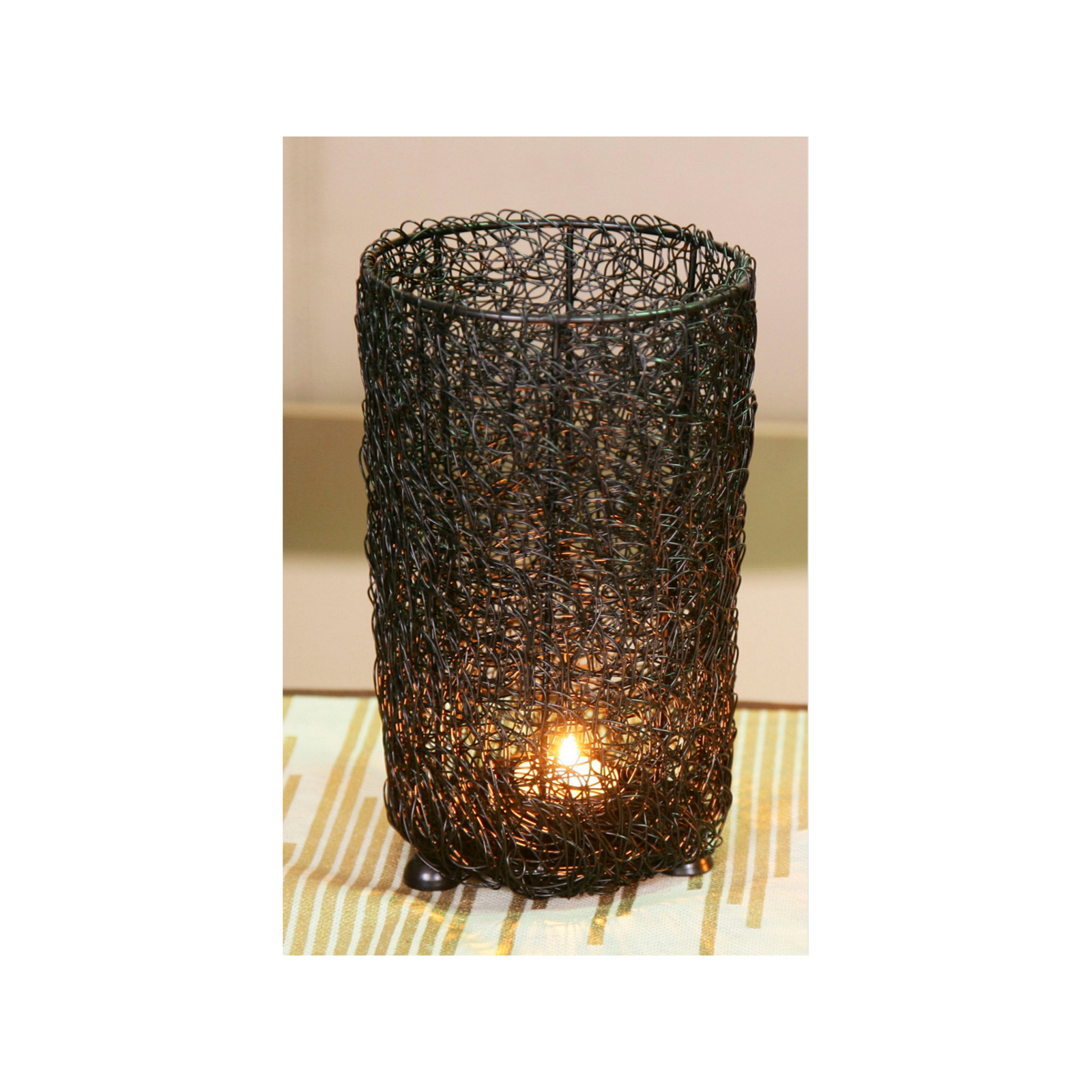 Lirash Black Tealight Candle Holder Décor in Wired Mesh Set of 3 Bunnings Australia