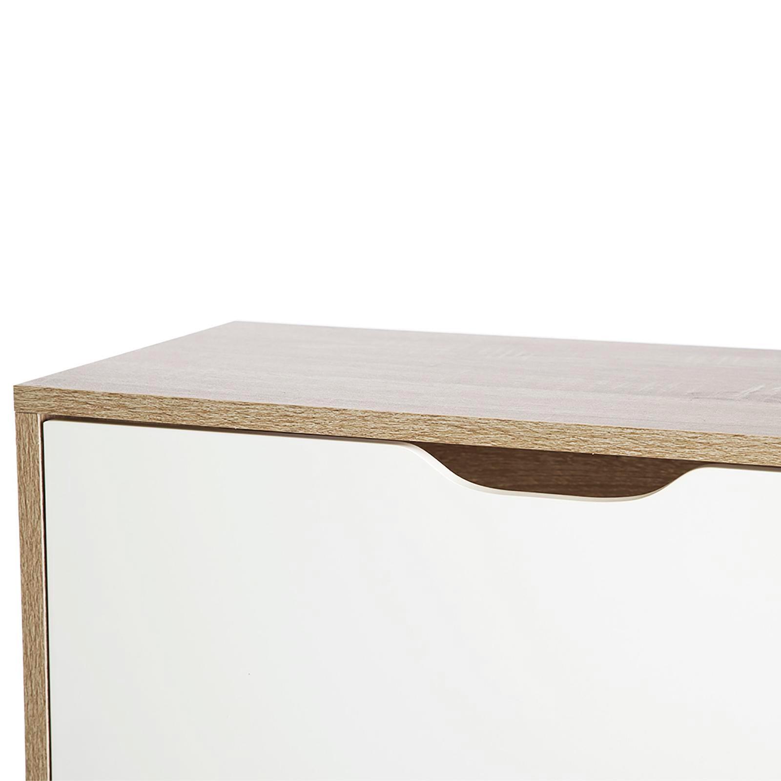 HelloFurniture Oak & White 3 Drawer Wooden Shoe Bunnings
