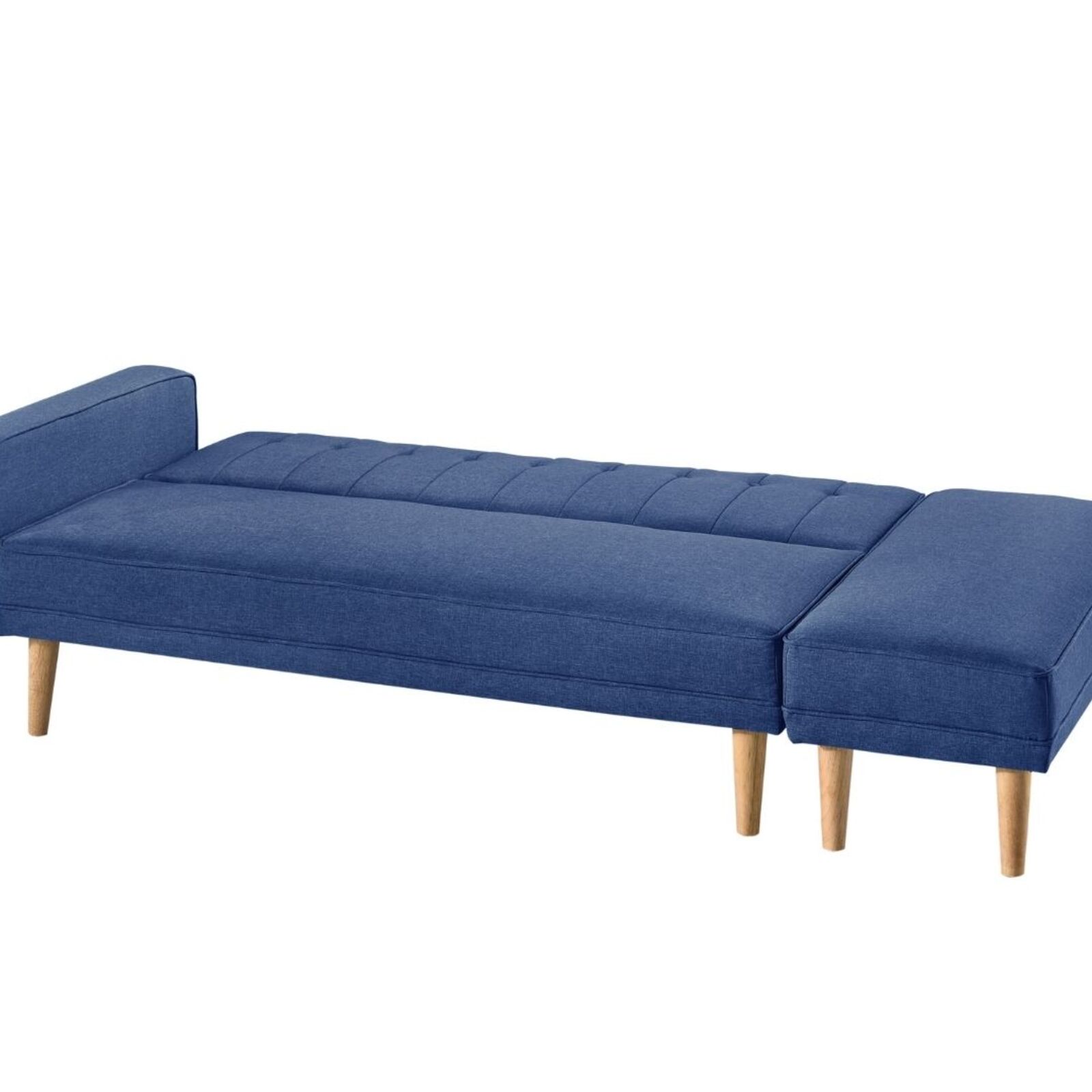 Scandinavian 3 Seater Sofa Bed w/ Ottoman Futon Couch Blue Bunnings