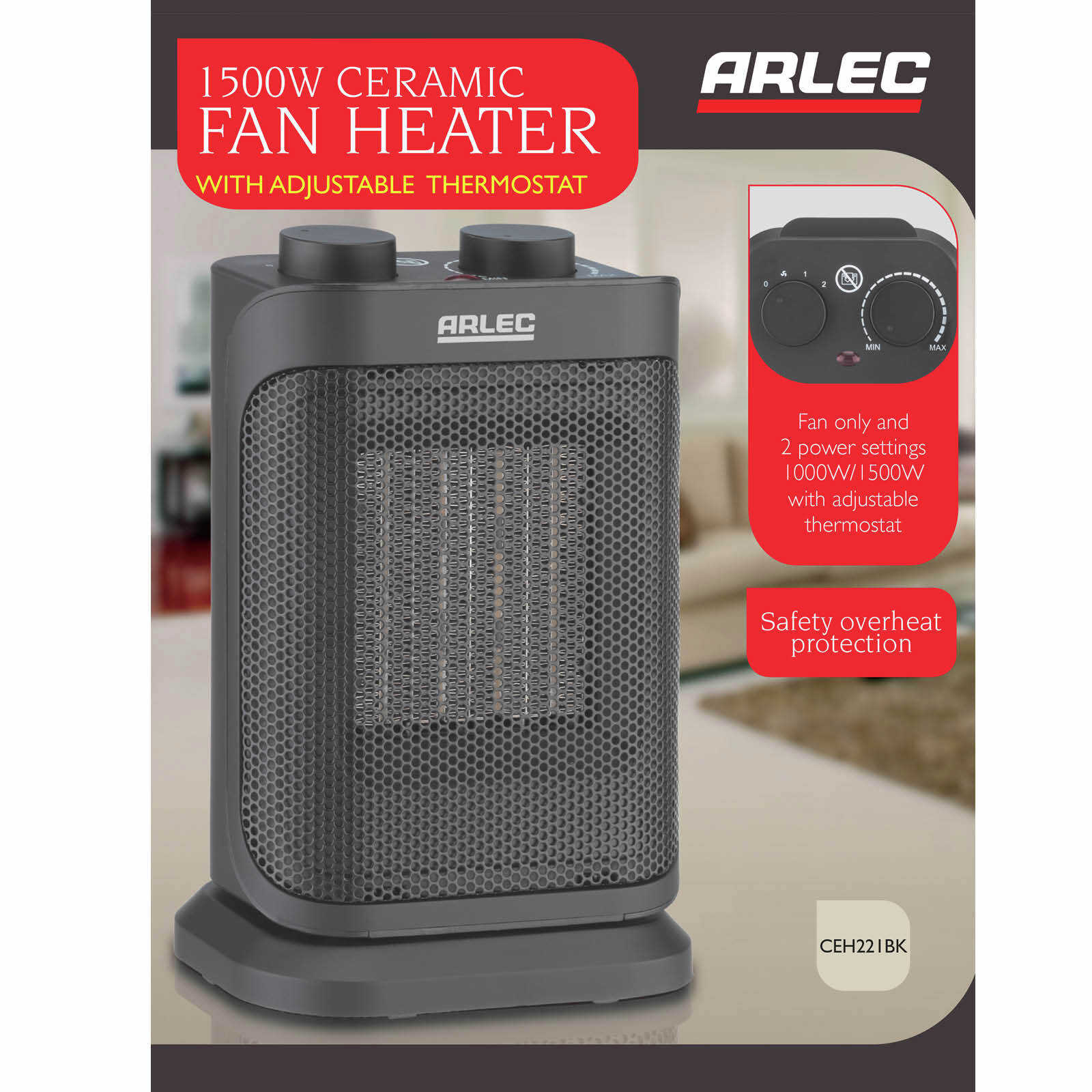 Arlec 1500W Ceramic Fan Heater Bunnings Australia