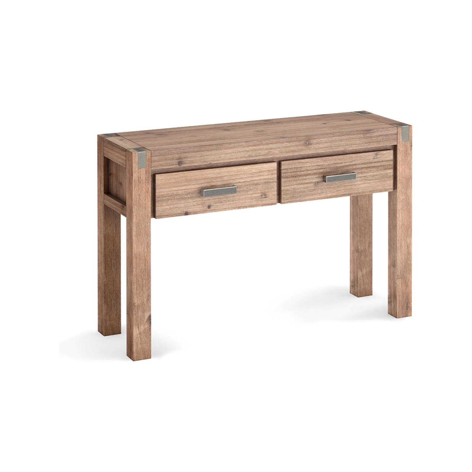 Hall Table 2 Storage Drawers Solid Acacia Wooden Frame Hallway in Oak