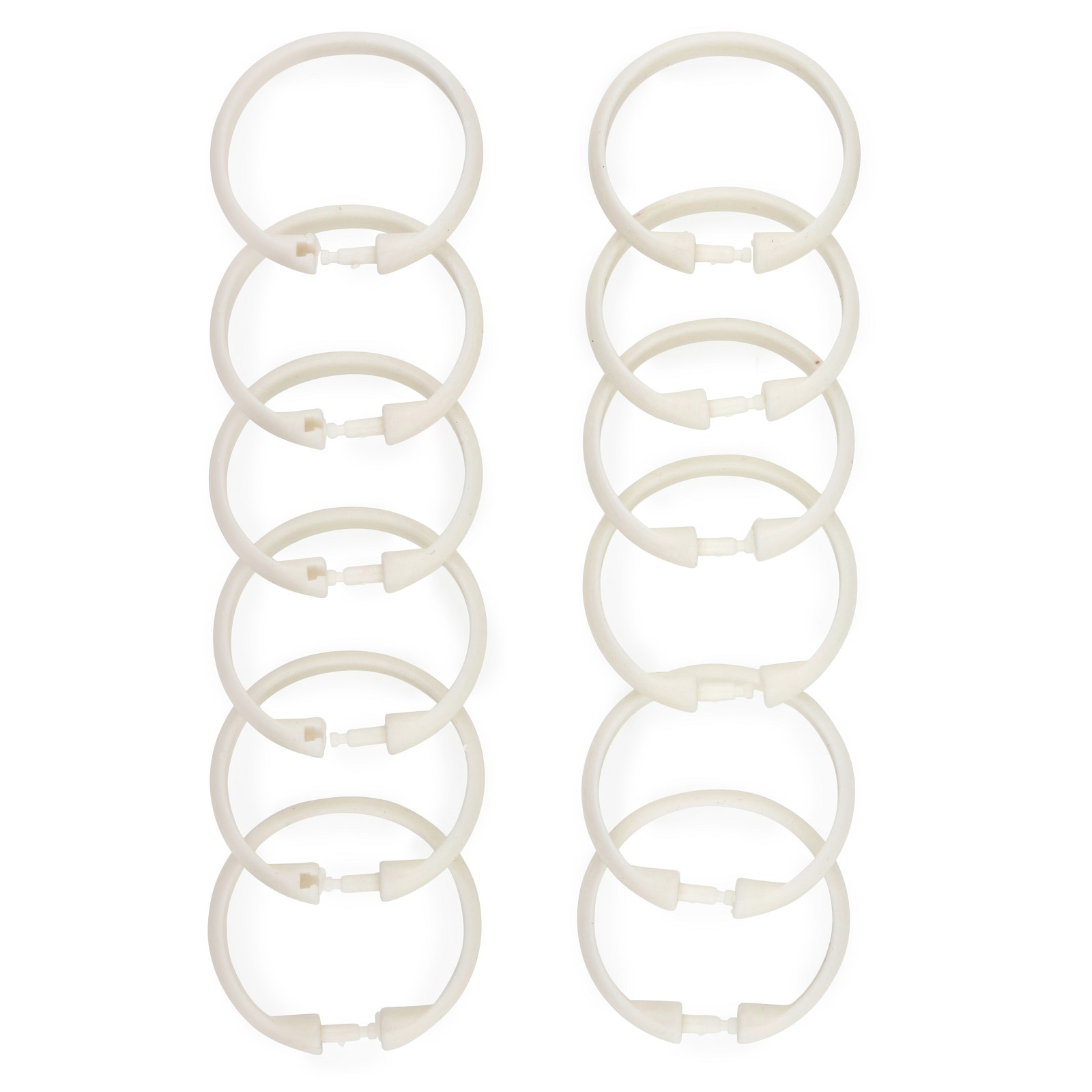 Barelli White Locking Plastic Shower Curtain Rings 12 Pack Bunnings