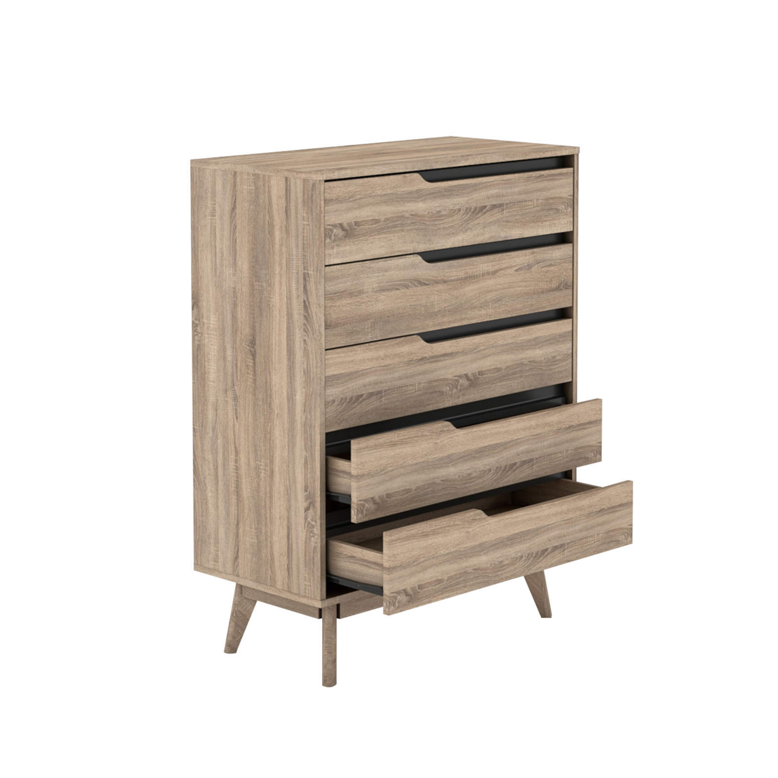 Elsi Oak Chest of 5 Drawers Bunnings Australia