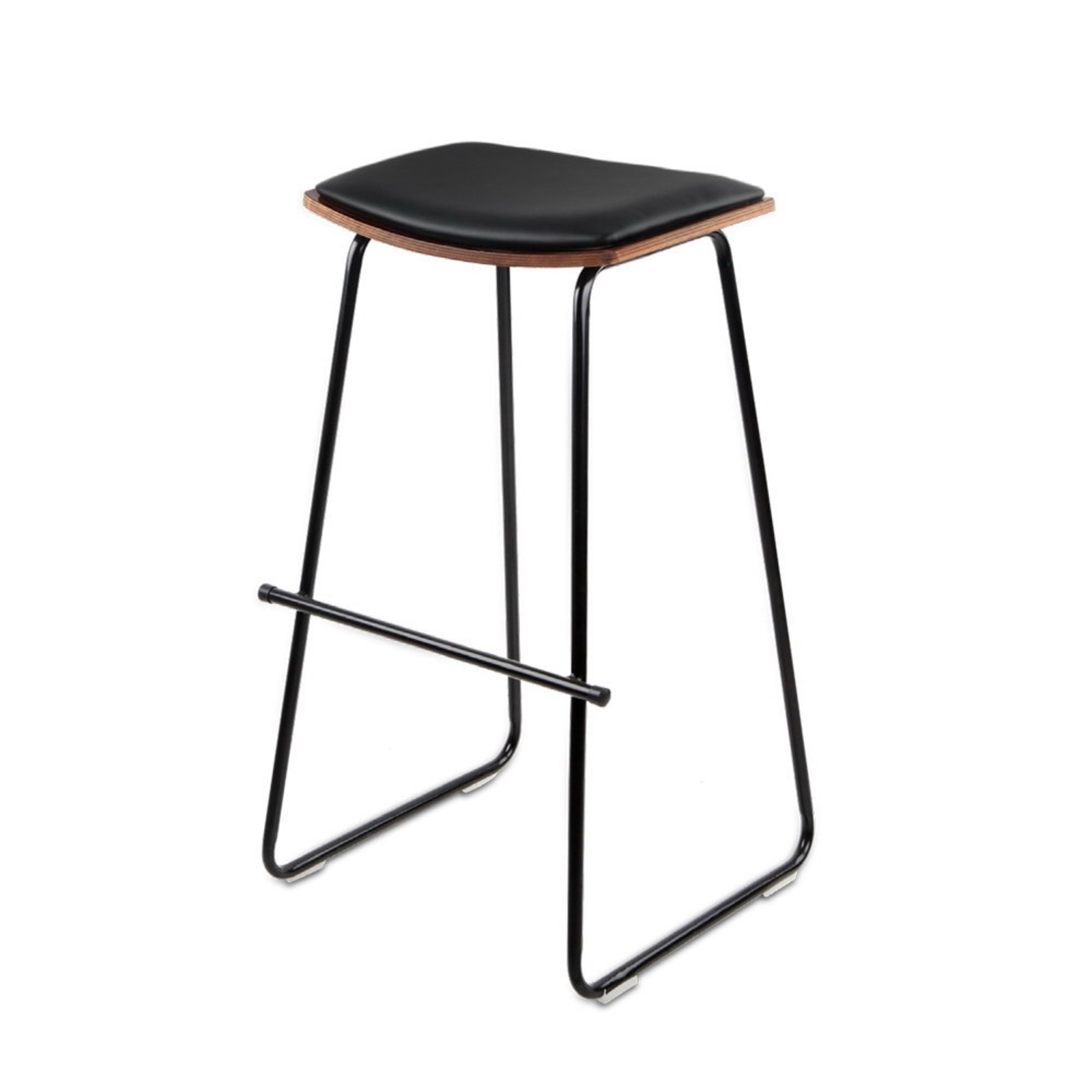 Artiss Set of 2 PU Leather Backless Bar Stools Black Bunnings Australia